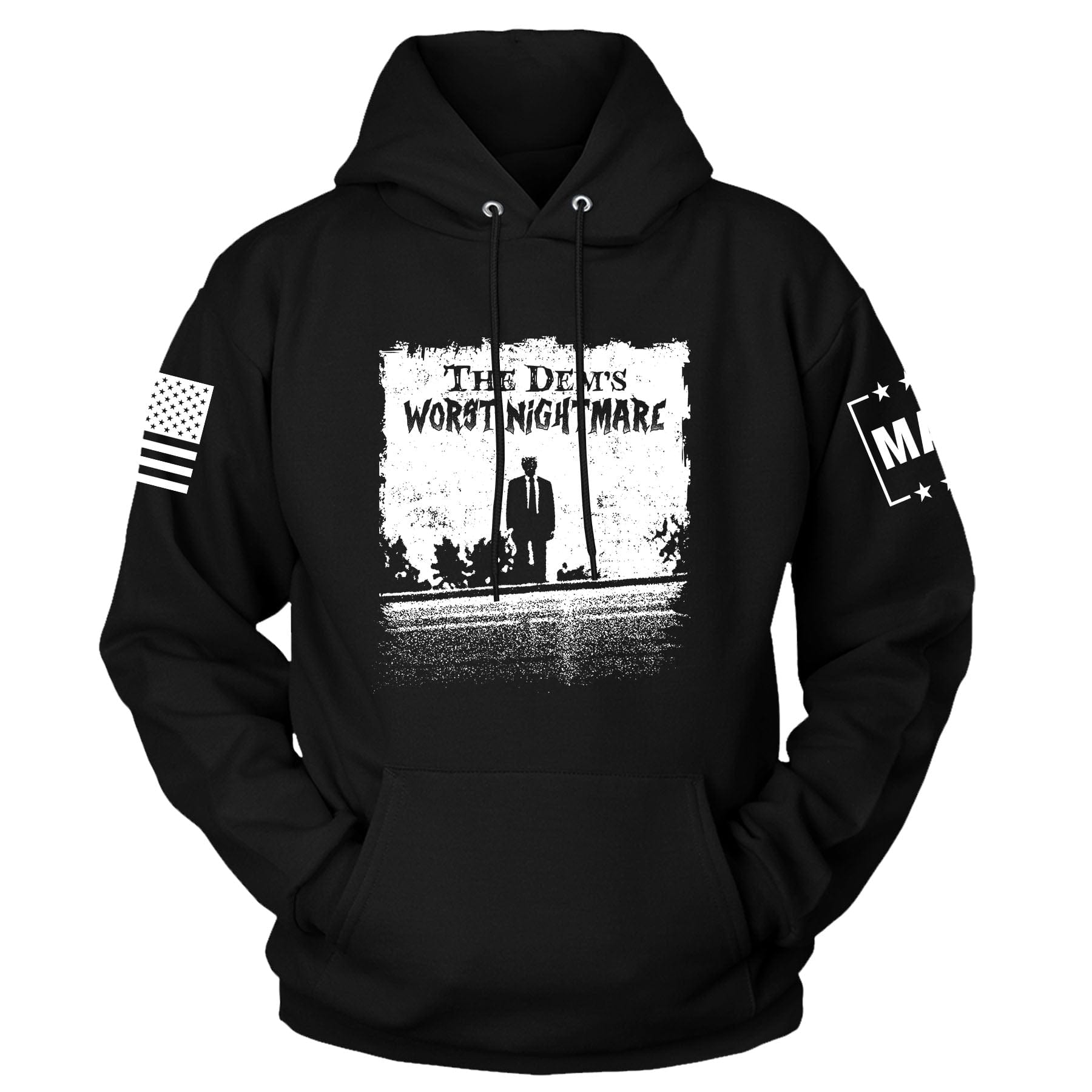 Black / S The Dems Nightmare Hoodie maga trump