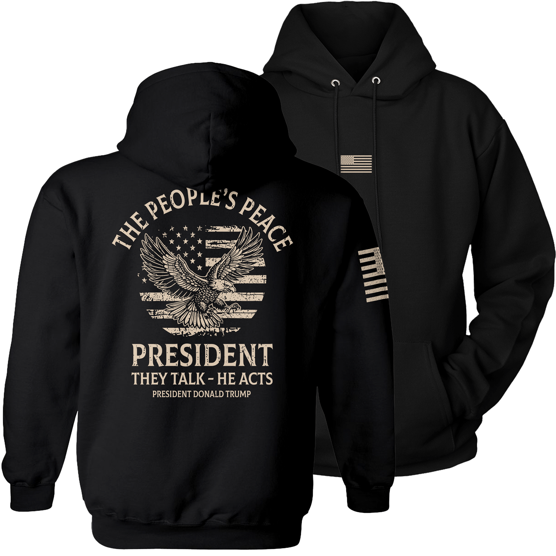 Black / S The People's Peace Hoodie maga trump