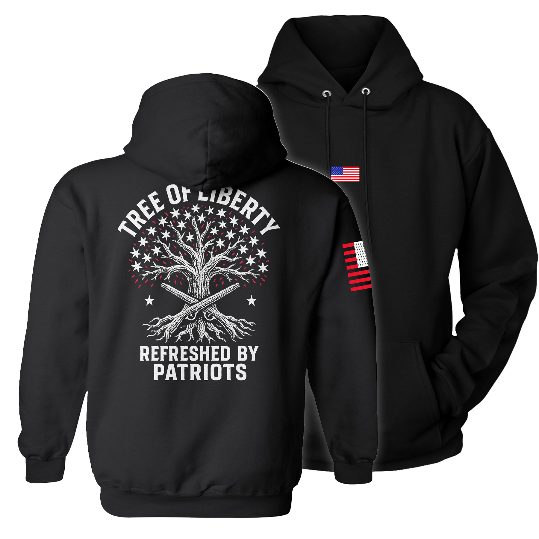 Black / S Tree of Liberty Hoodie maga trump