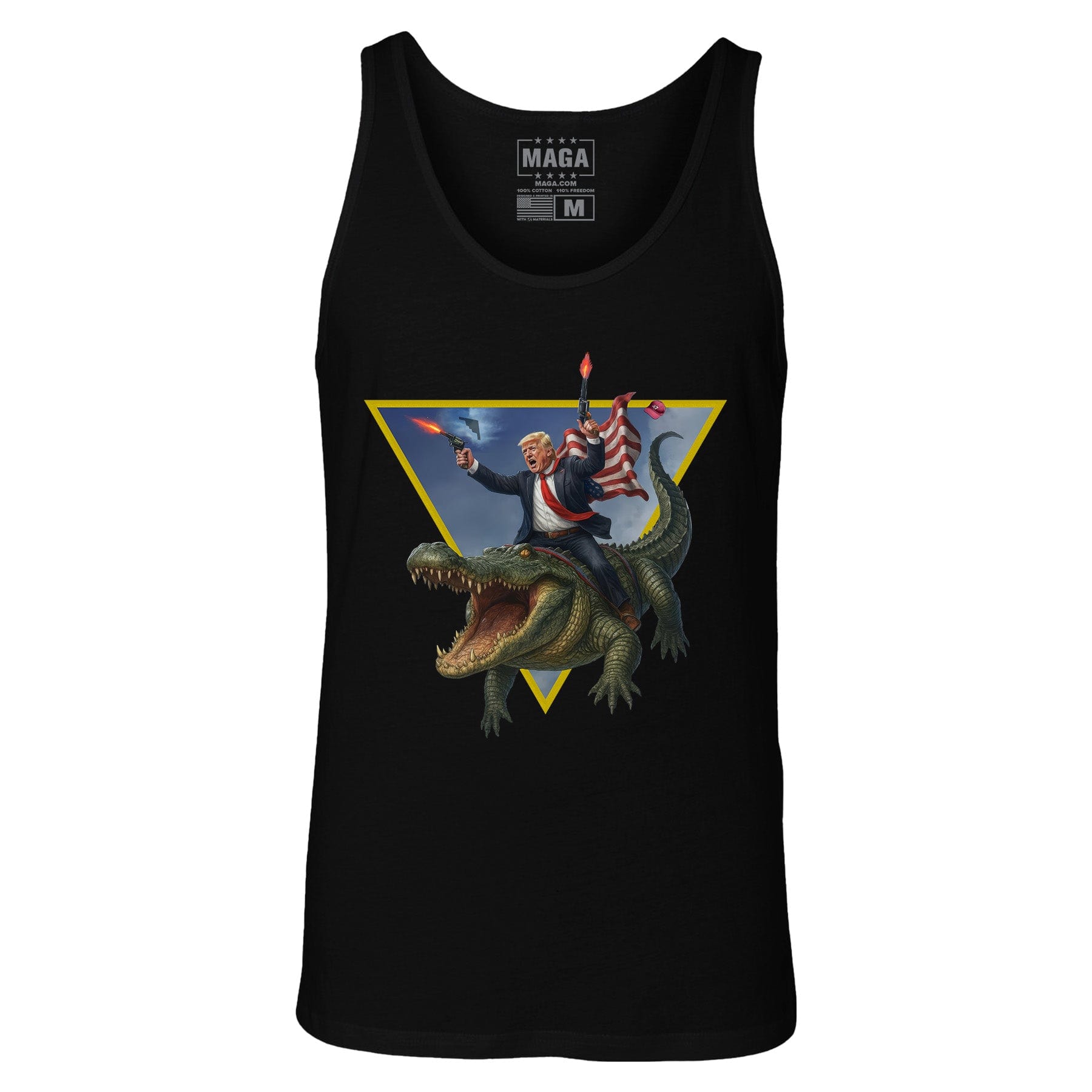 Black / S Trump Riding Alligator Tank Top maga trump