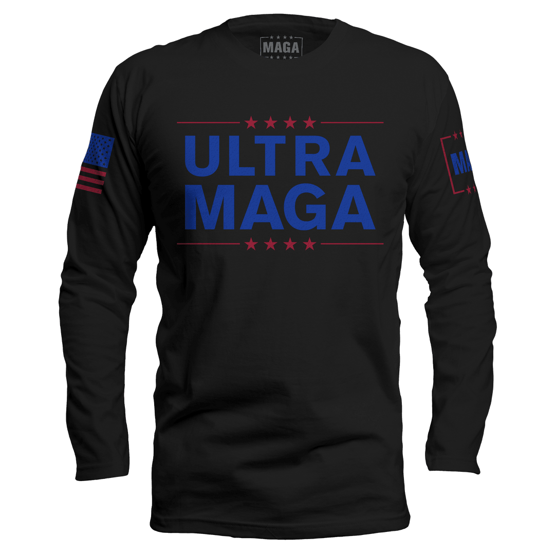 Black / S Ultra MAGA Long Sleeve - Black maga trump