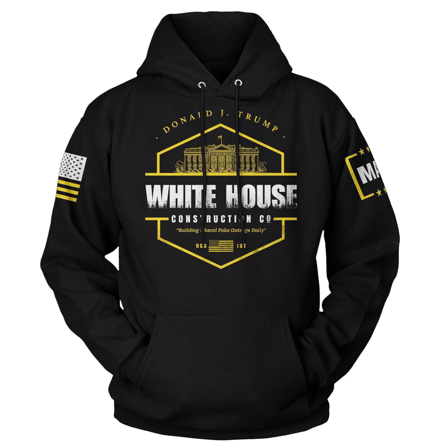 Black / S White House Construction - Building Liberal Fake Outrage Daily Hoodie maga trump