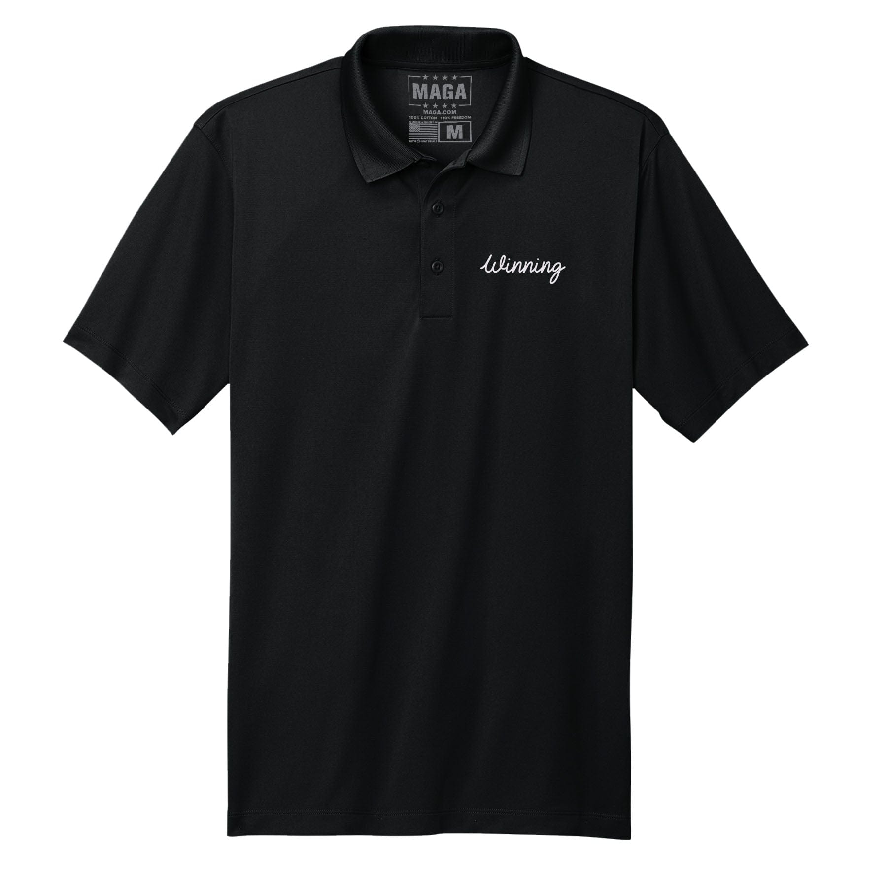 Black / S Winning Polo Shirt maga trump