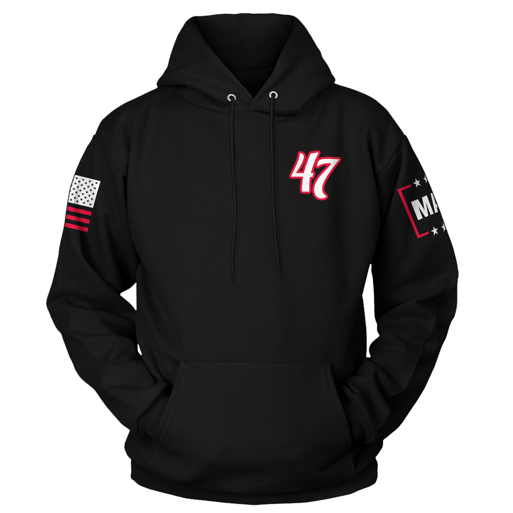 Black / XS 47 Left Chest Hoodie maga trump