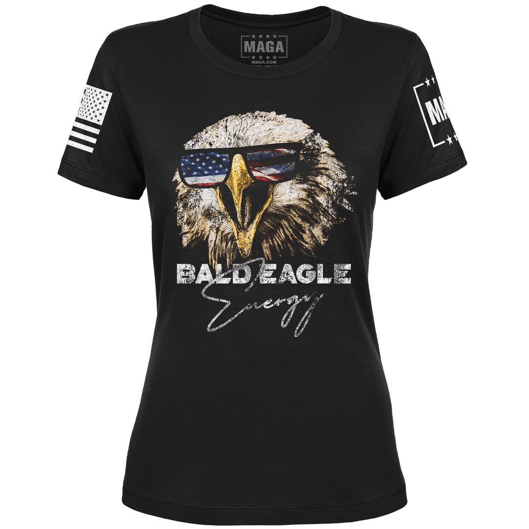 Black / XS Bald Eagle Energy Ladies Tee maga trump