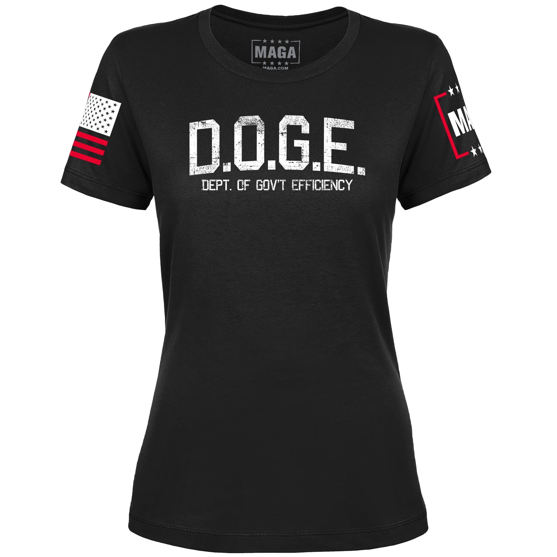 Black / XS D.O.G.E Department Of Government Efficiency v2 Ladies Tee maga trump
