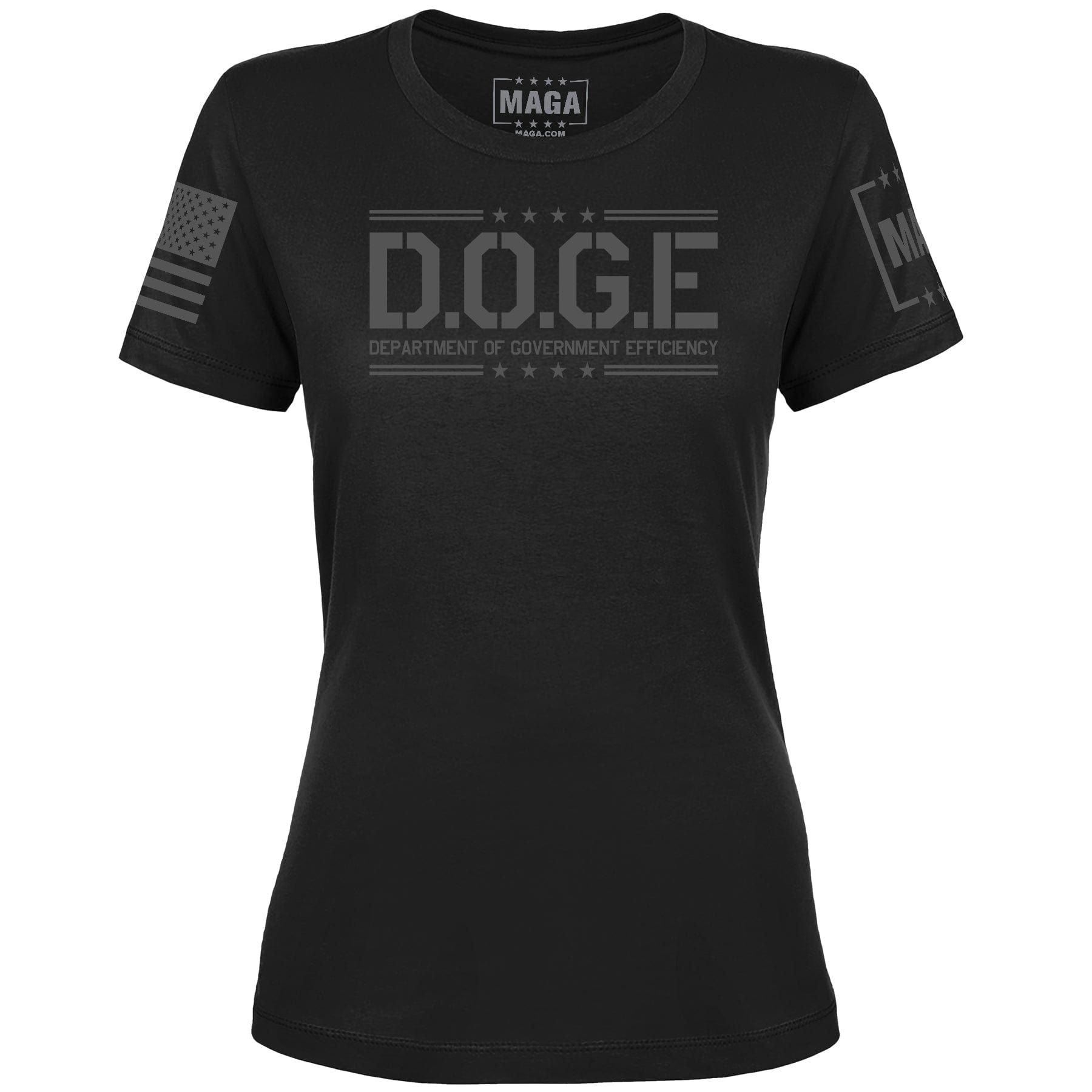 Black / XS Dark D.O.G.E Department Of Government Efficiency Ladies Tee maga trump