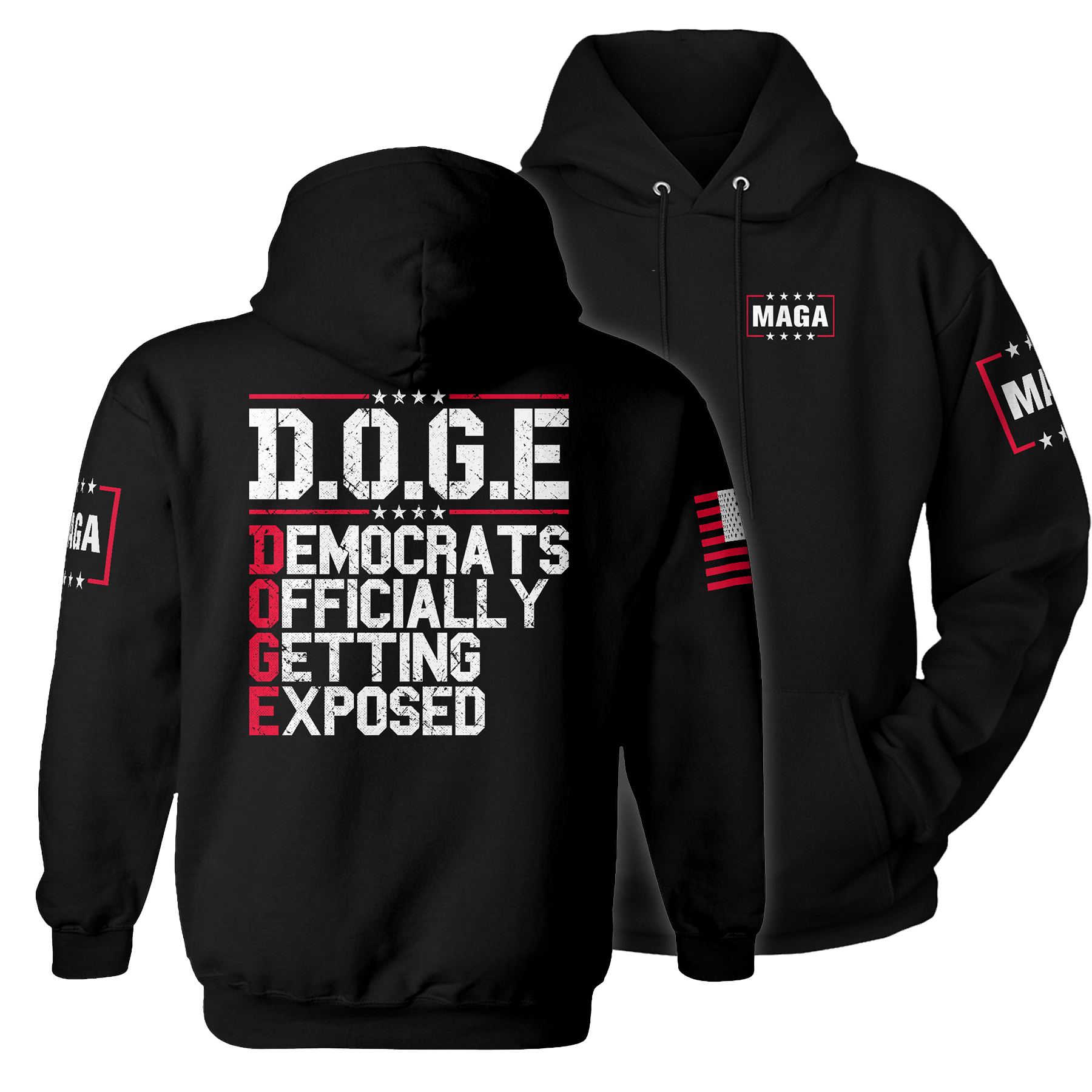 Black / XS Democrats Officially Getting Exposed Hoodie maga trump