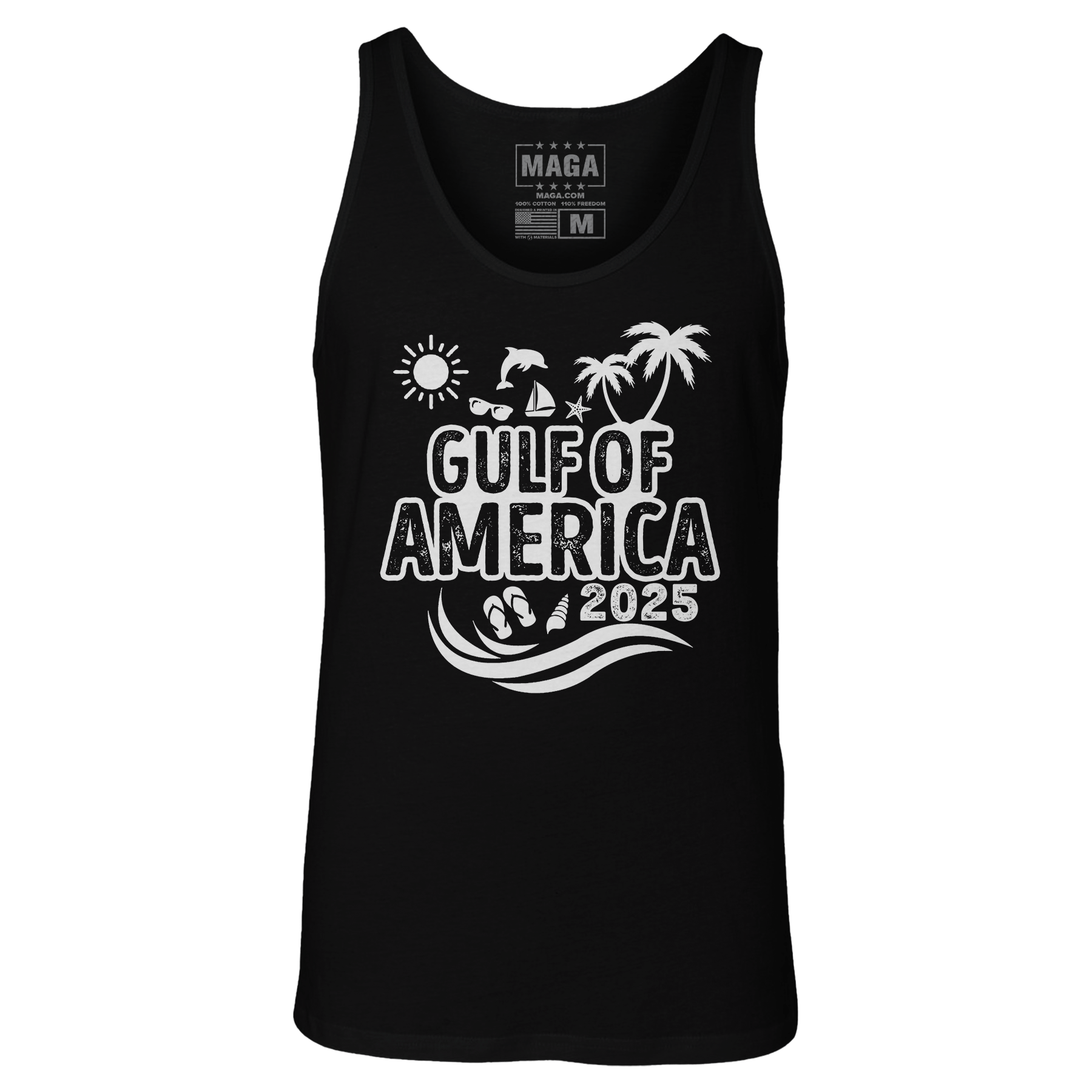 Black / XS Gulf of America 2025 v2 Tank Top maga trump