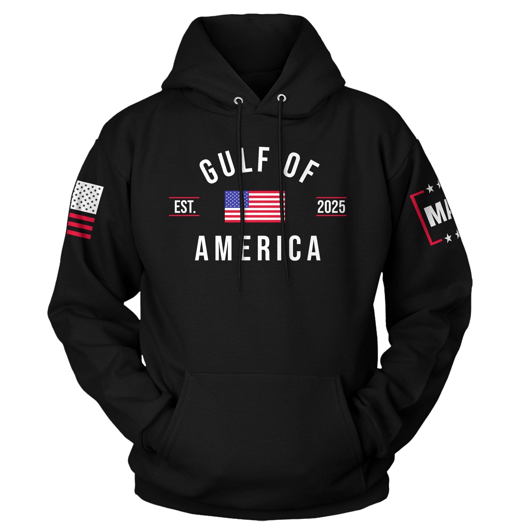 Black / XS Gulf of America EST 2025 Hoodie maga trump