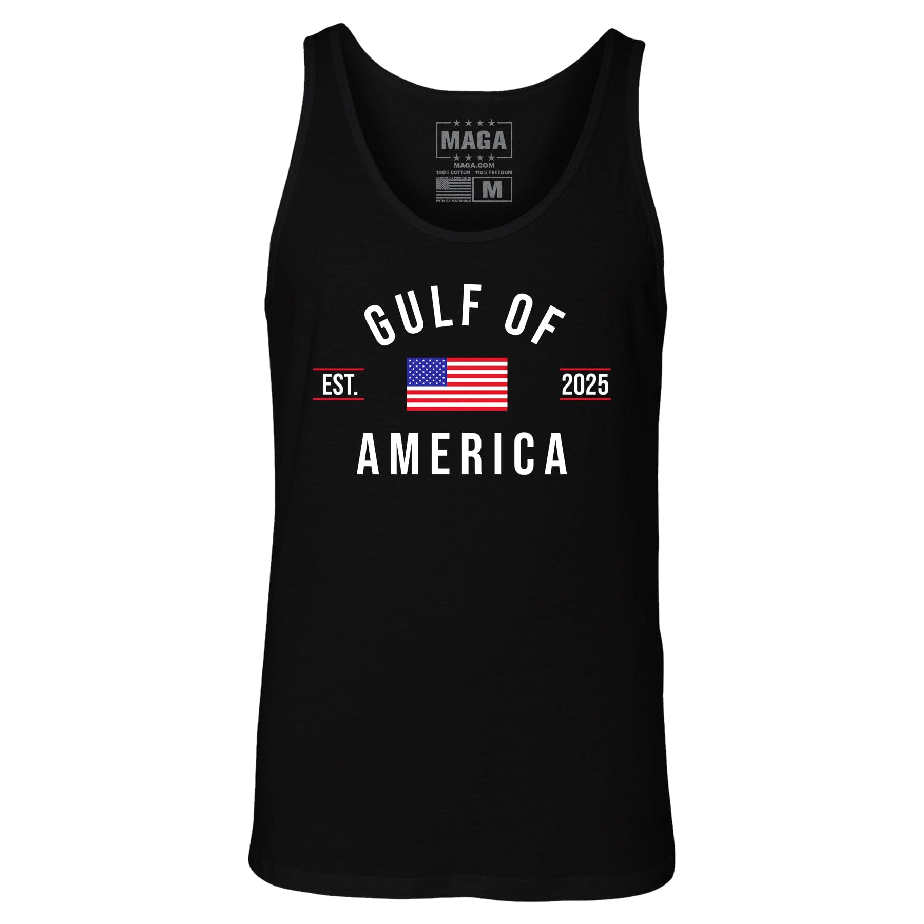 Black / XS Gulf of America EST 2025 Tank Top maga trump