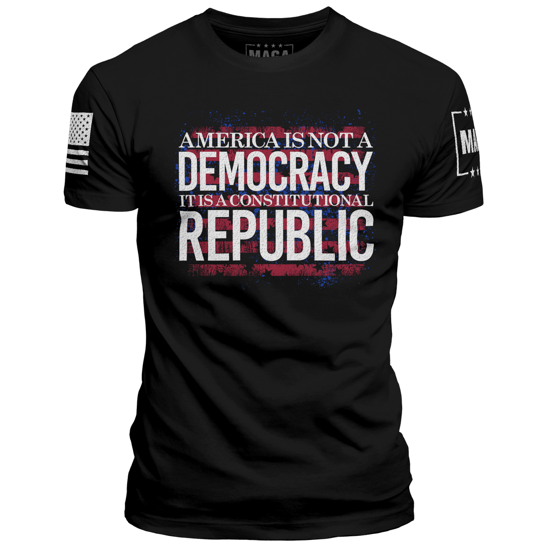 Black / XS It's a Constitutional Republic Not a Democracy maga trump