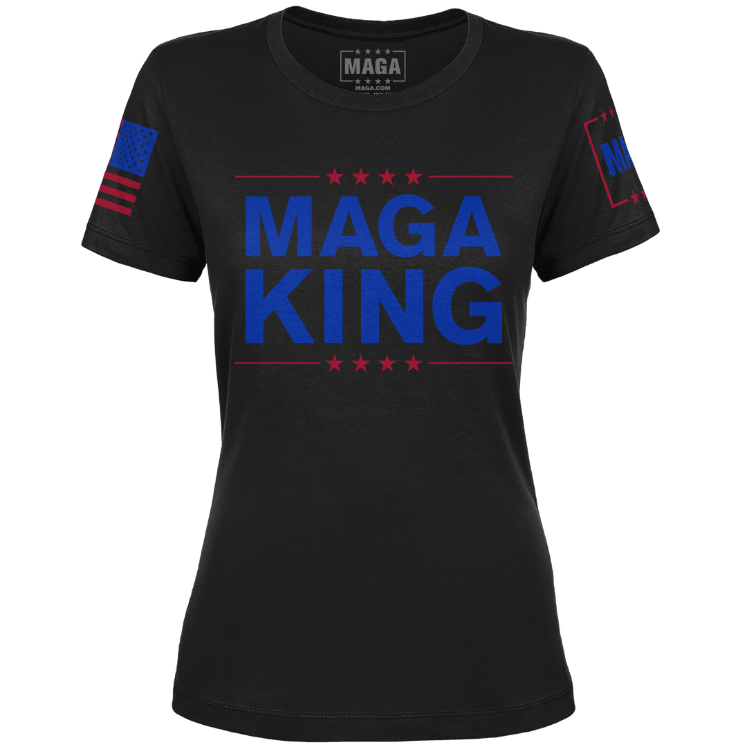 Black / XS MAGA King Ladies Tee - Black maga trump