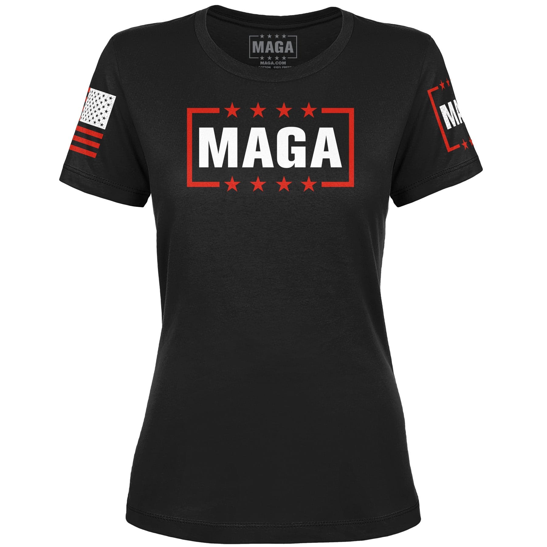 Black / XS MAGA Logo Ladies Tee maga trump