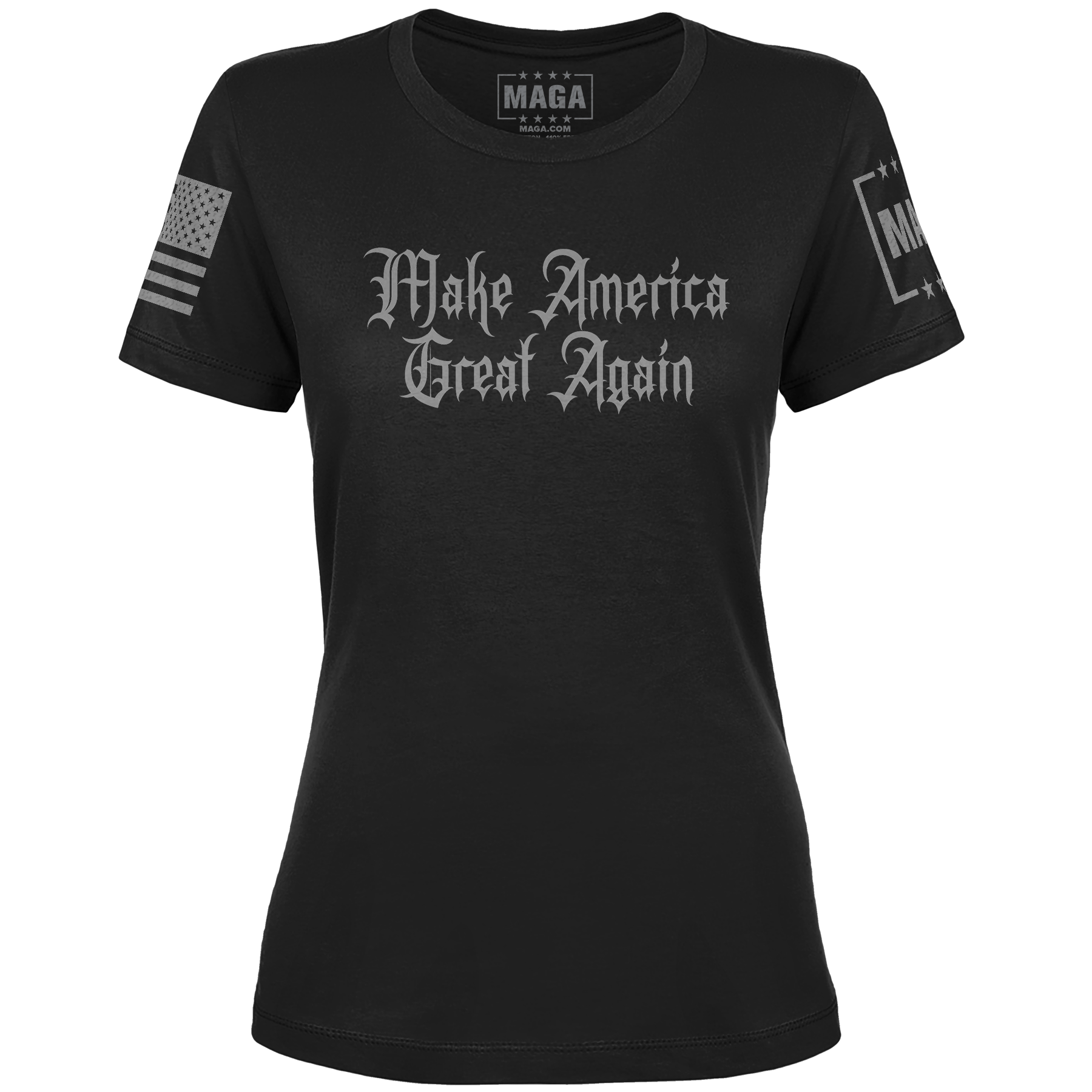 Black / XS Make America Great Again Dark Gothic Ladies Tee maga trump