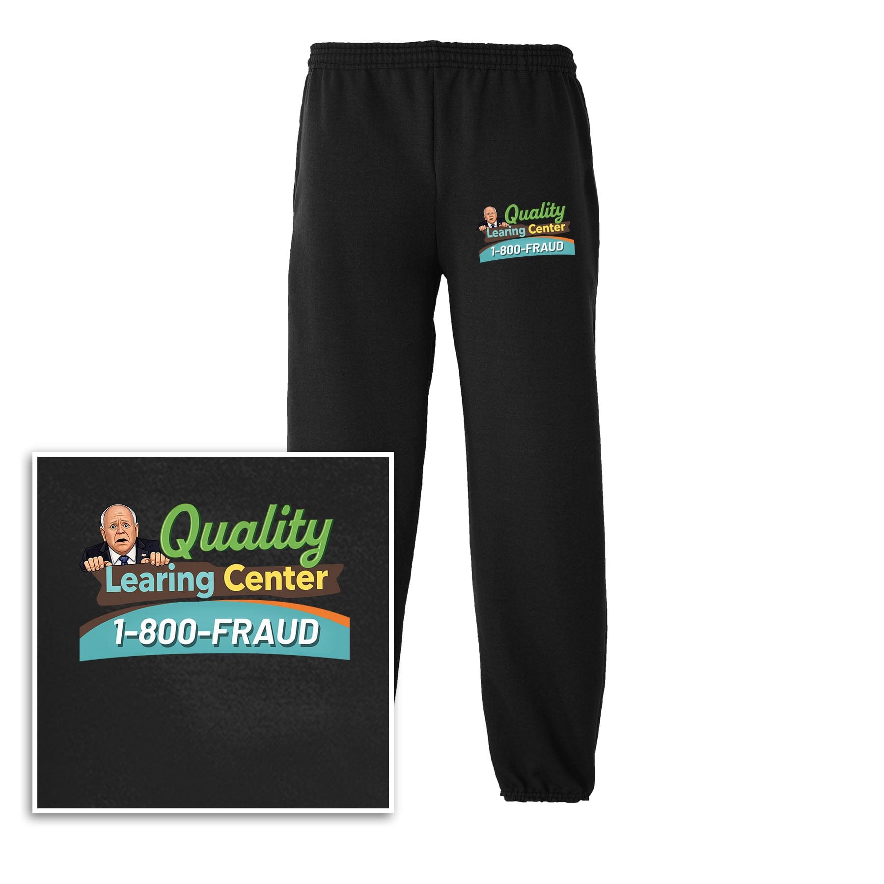 Black / XS Tim Walz's Learing Center Sweatpants maga trump