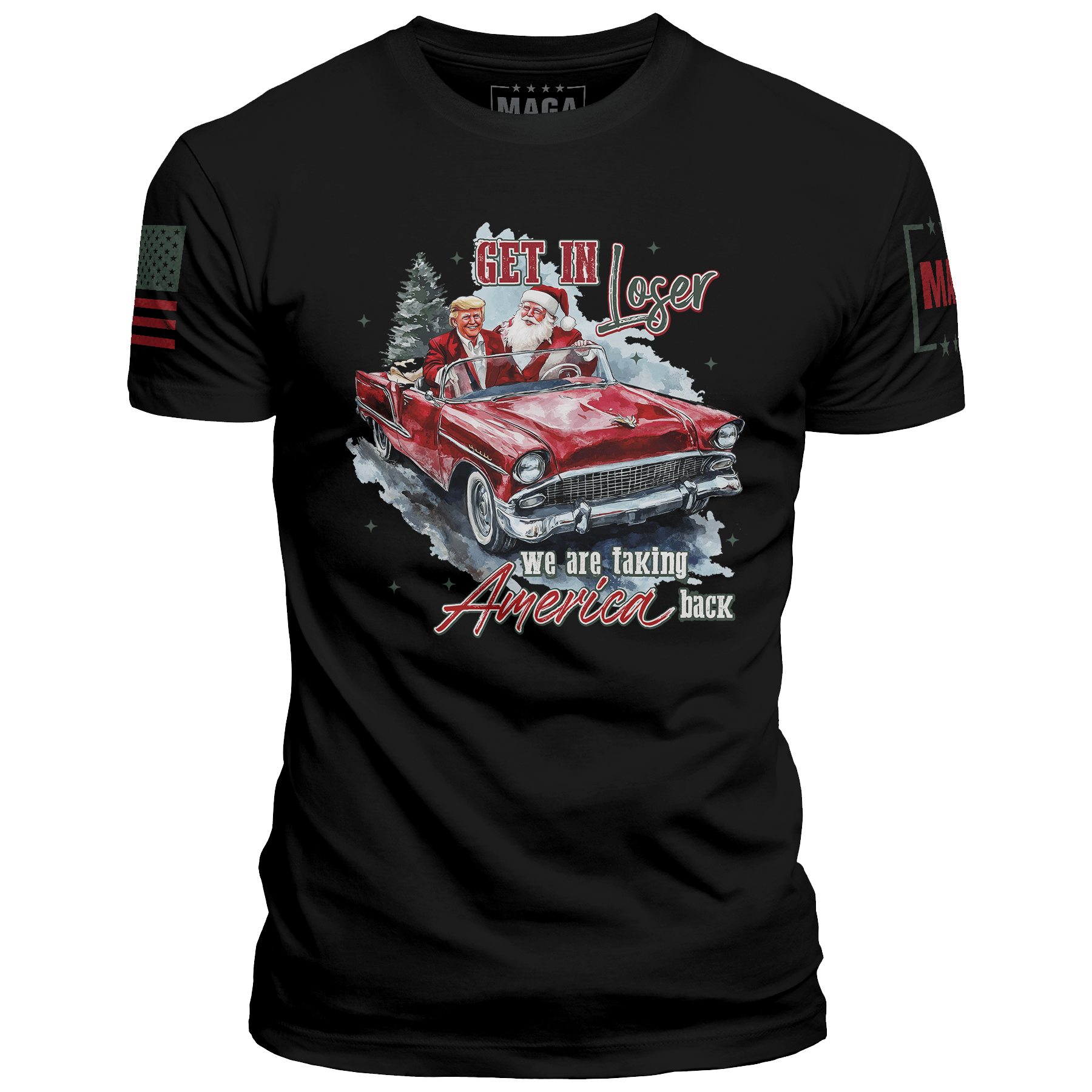 Black / XS Trump and Santa - Get in Loser maga trump