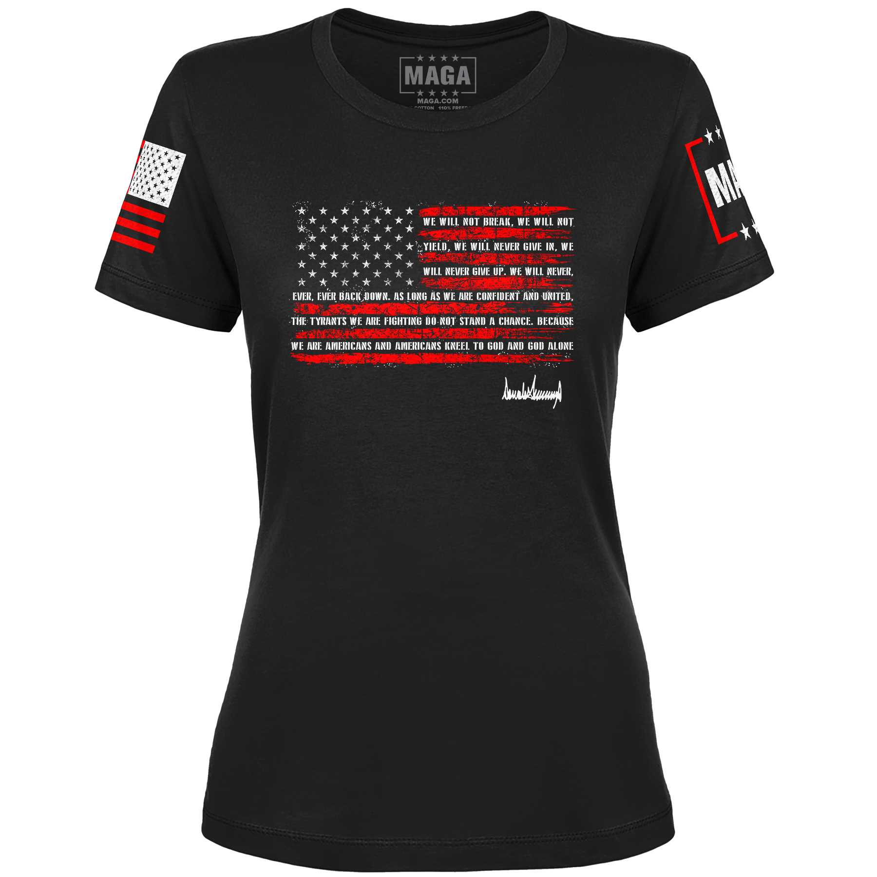 Black / XS Trump Nation Proclamation Ladies Tee maga trump