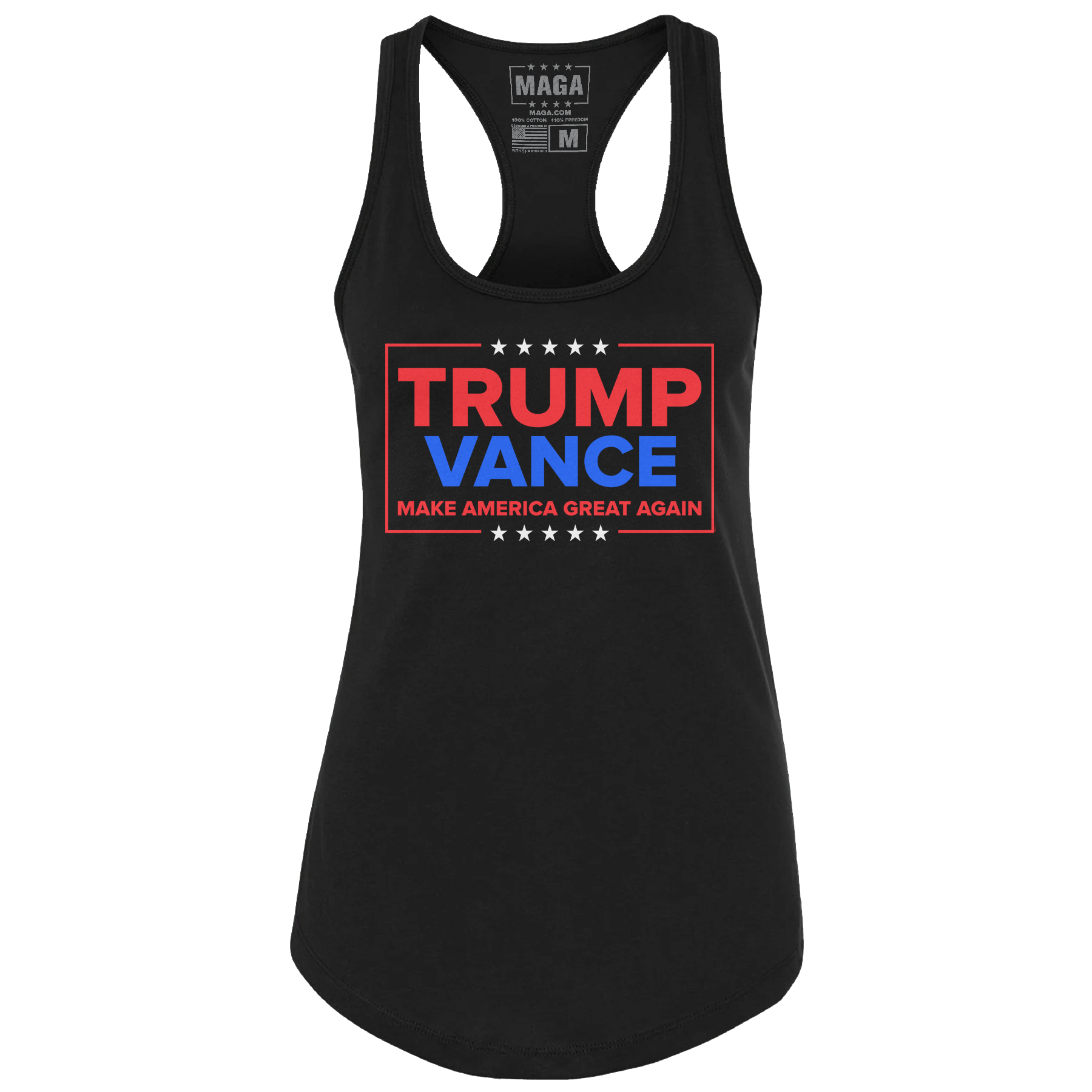 Black / XS Trump Vance - MAGA Racerback Tank Top maga trump