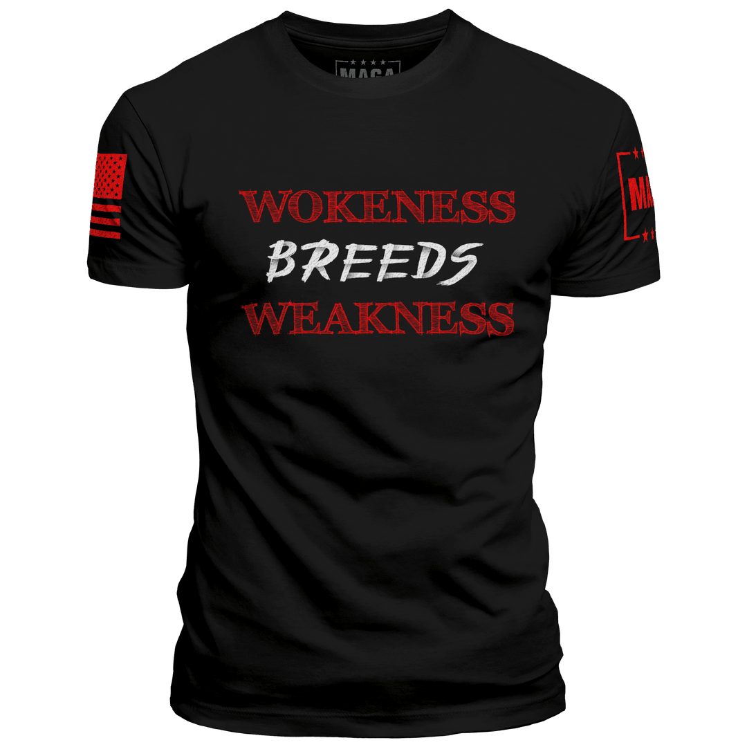 Black / XS Wokeness Breeds Weakness maga trump