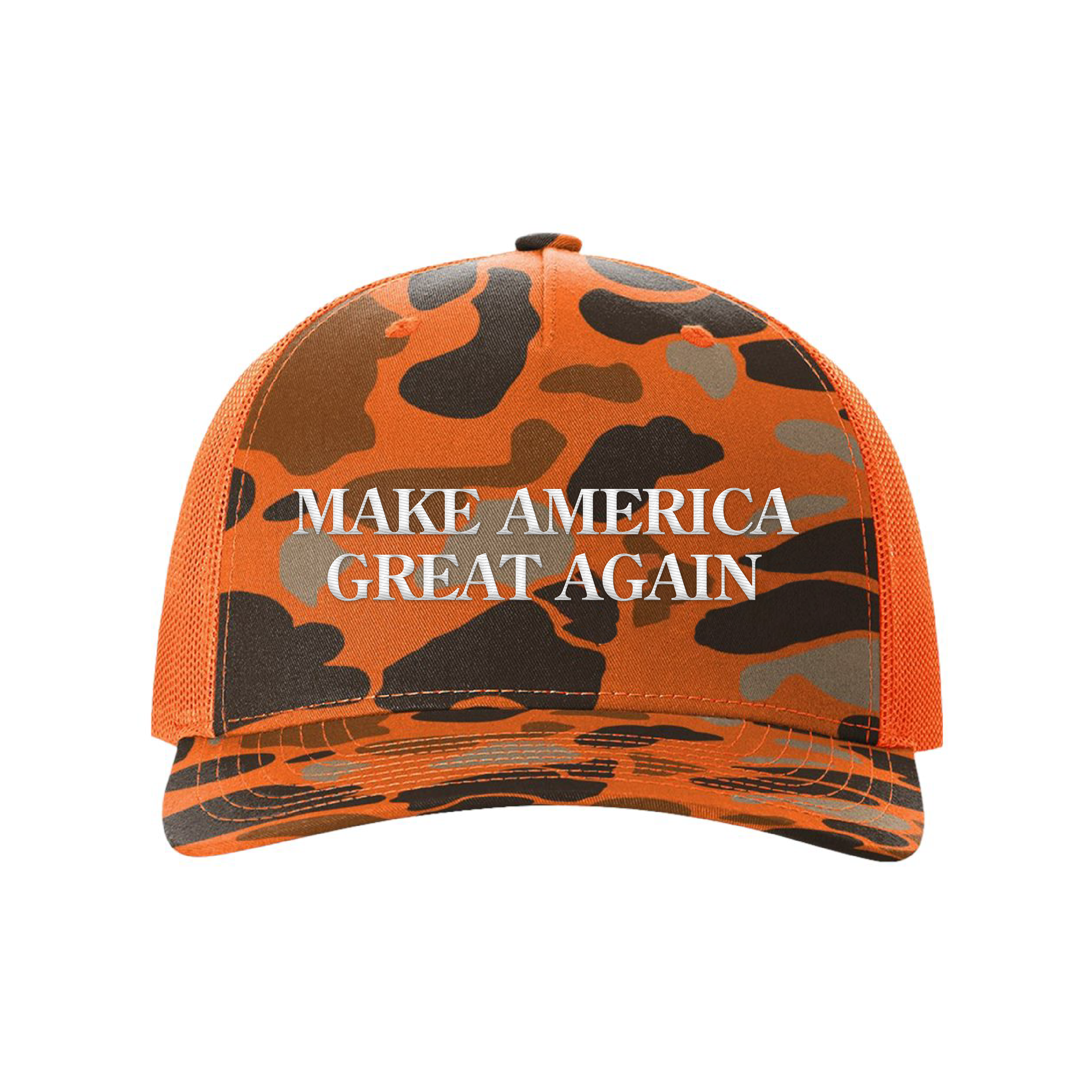 Blaze Duck Camo/Blaze / White Make America Great Again Hunting Hats maga trump
