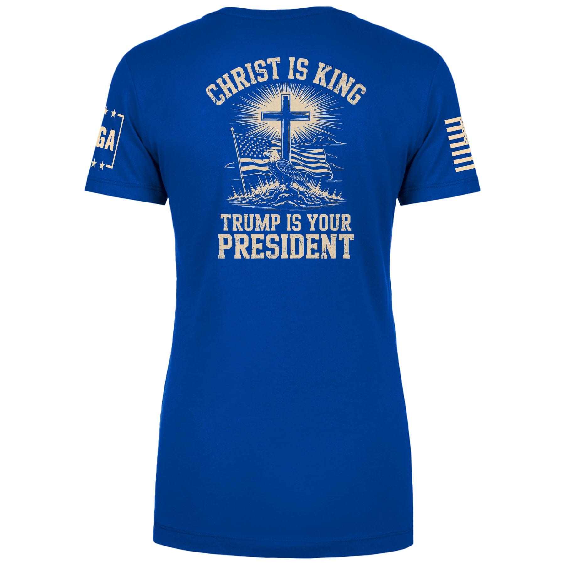 Christ is King and Trump is President v2 Ladies Tee maga trump