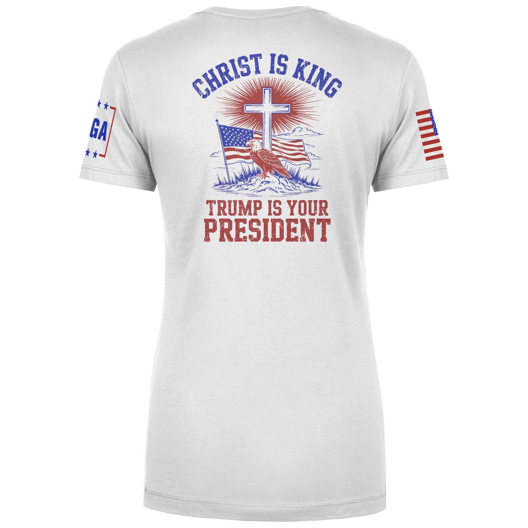 Christ is King and Trump is President v2 Ladies Tee maga trump
