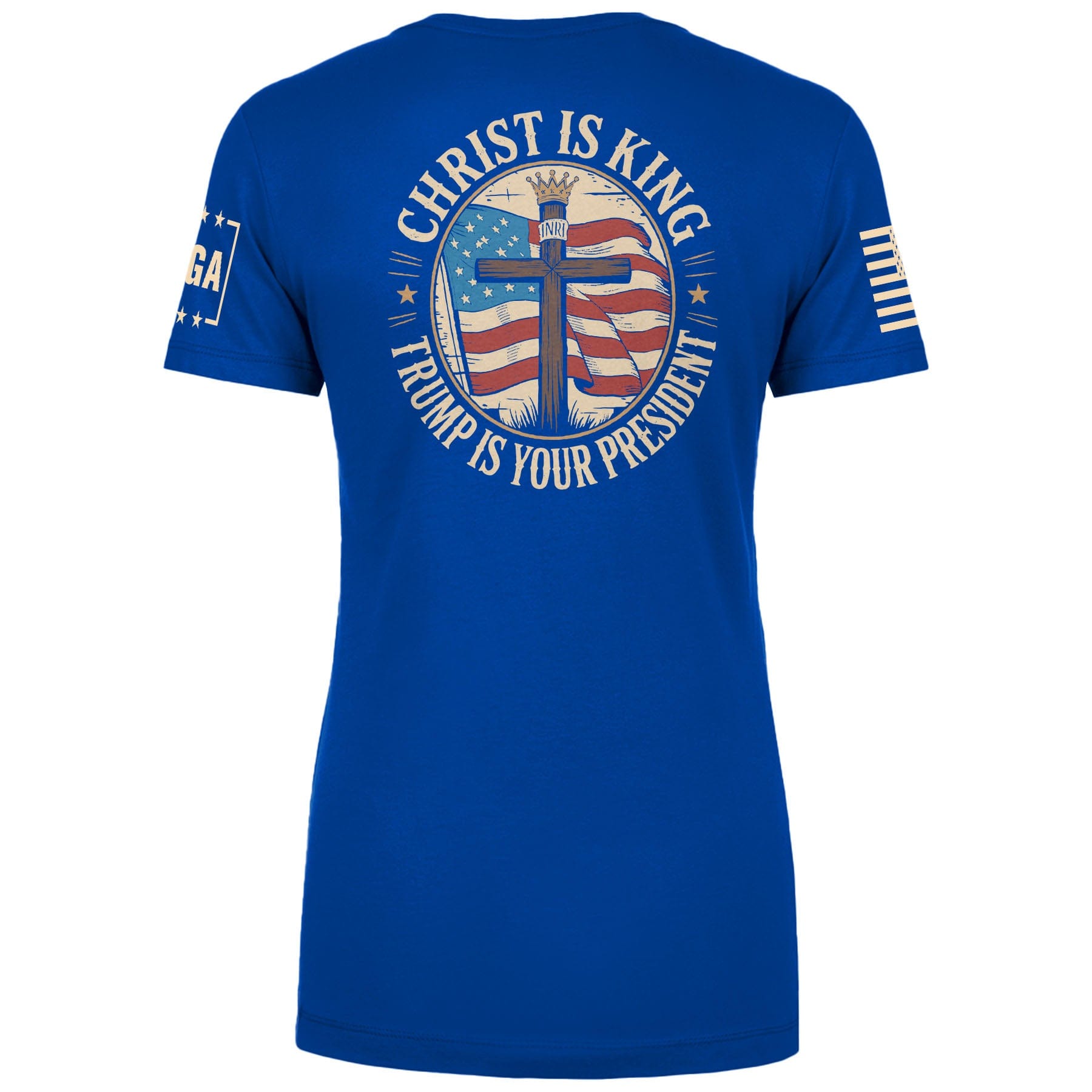 Christ is King and Trump is President v3 Ladies Tee maga trump