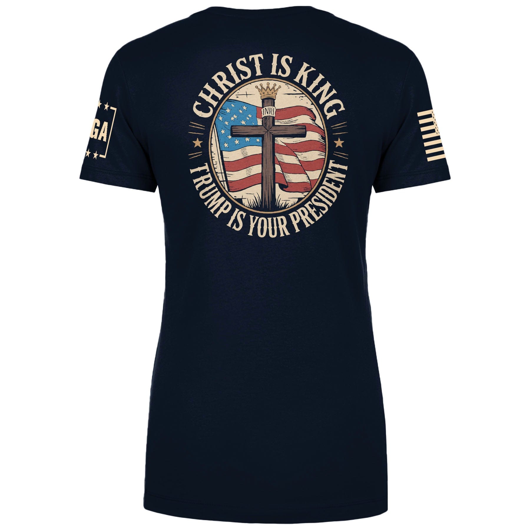 Christ is King and Trump is President v3 Ladies Tee maga trump