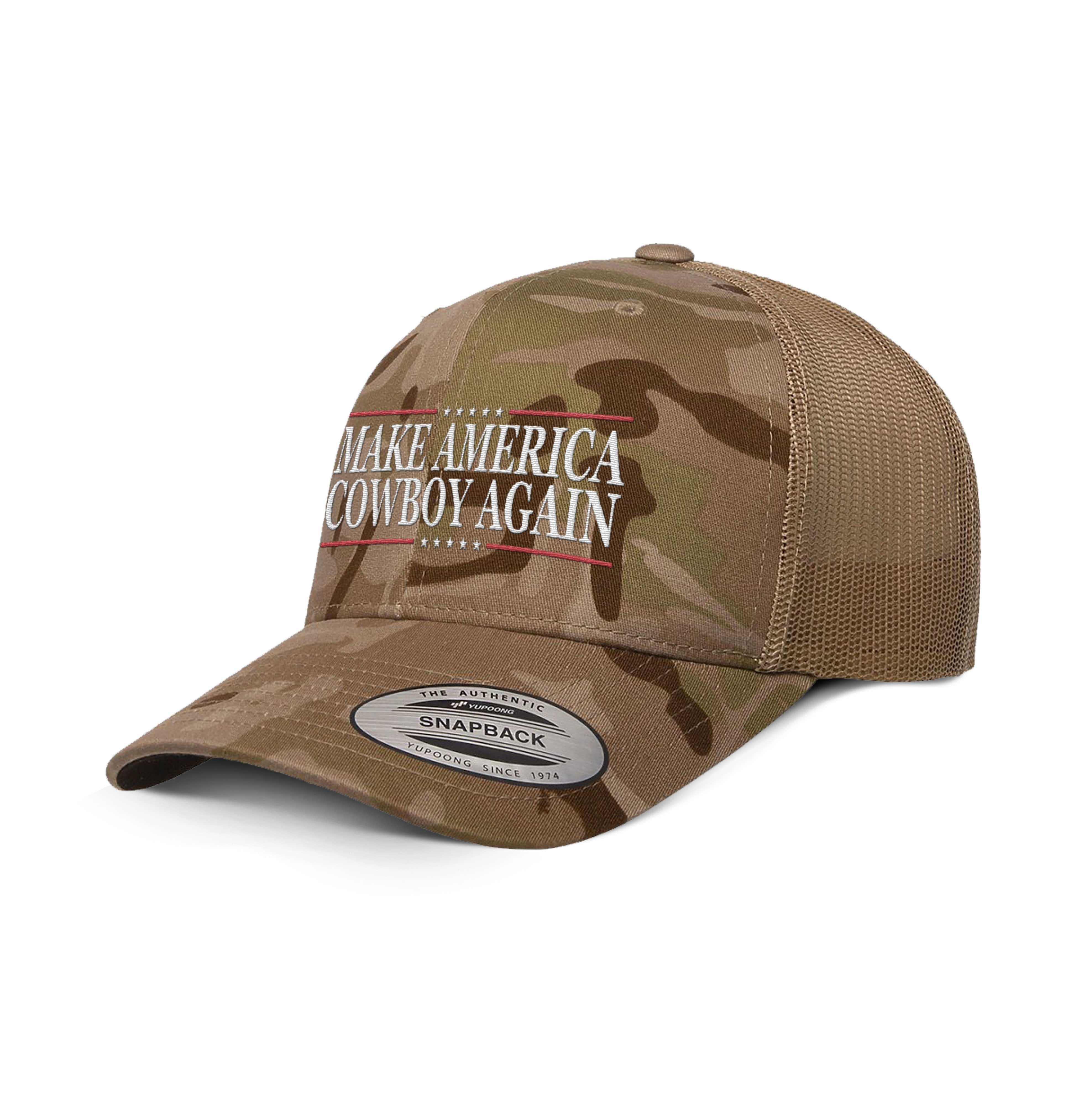 Classics Six-Panel Retro Trucker Cap / Arid Tan / OS Make America Cowboy Again Camo Edition Trucker Hat maga trump