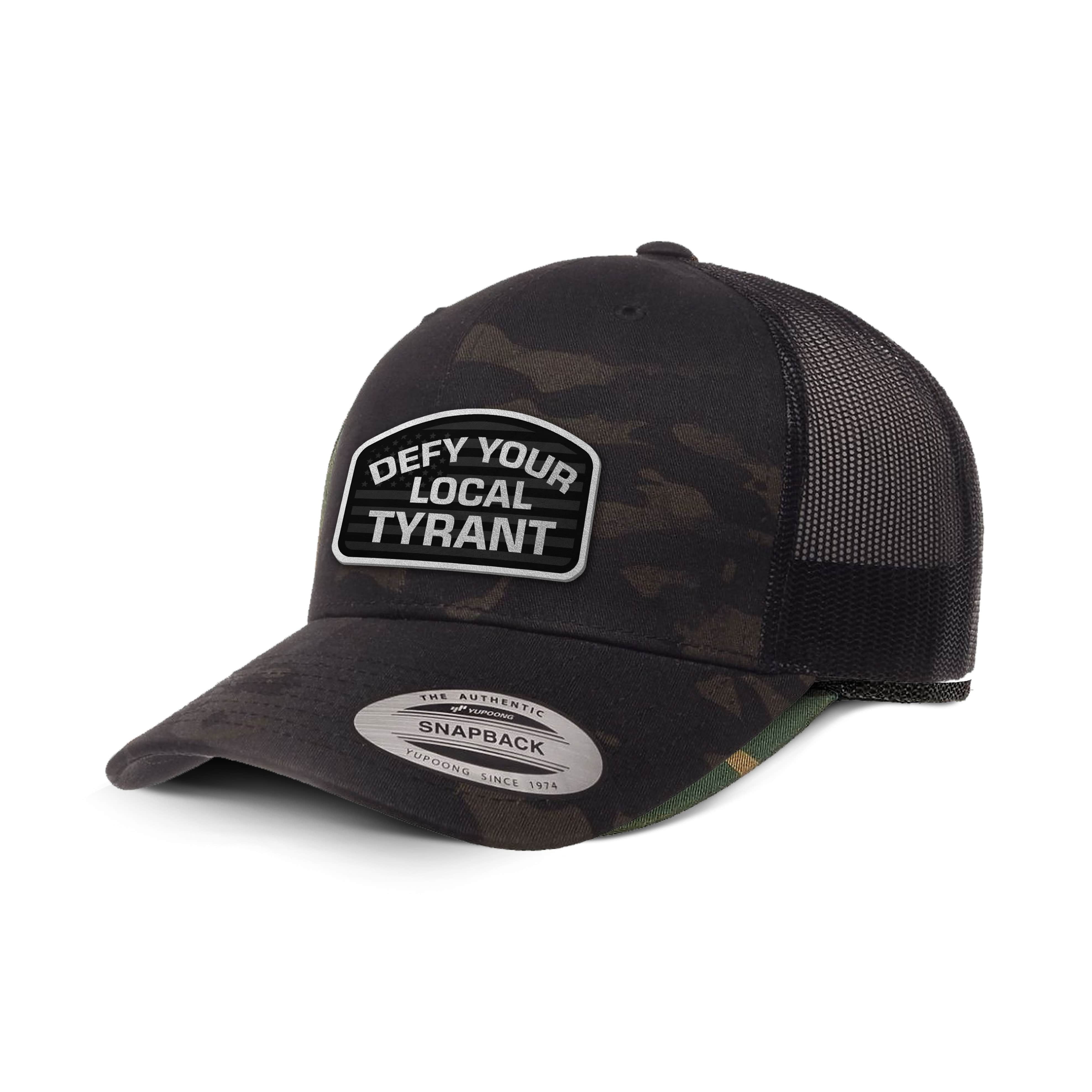 Classics Six-Panel Retro Trucker Cap / Black Multicam / OS Defy Your Local Tyrant Camo Edition Trucker Hat maga trump