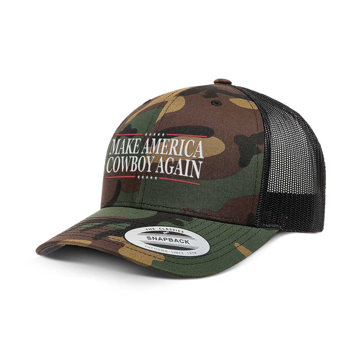 Classics Six-Panel Retro Trucker Cap / Camo / OS Make America Cowboy Again Camo Edition Trucker Hat maga trump