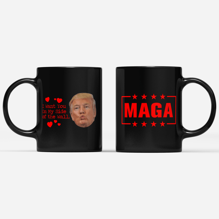 Coffee Mug 1 / Black / One Size Trump I Want You On My Side Kiss Coffee Mug maga trump