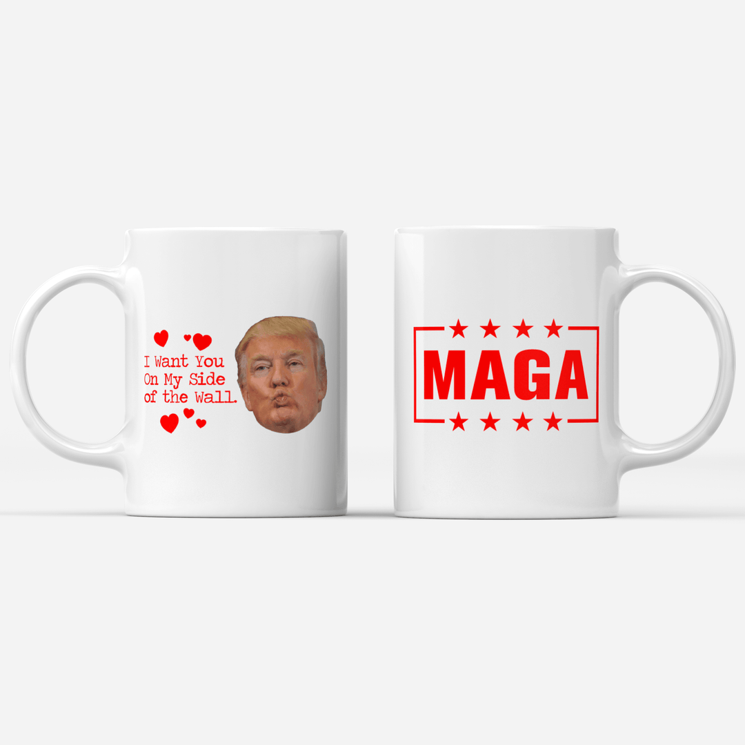 Coffee Mug / White / One Size Trump I Want You On My Side Kiss Coffee Mug maga trump