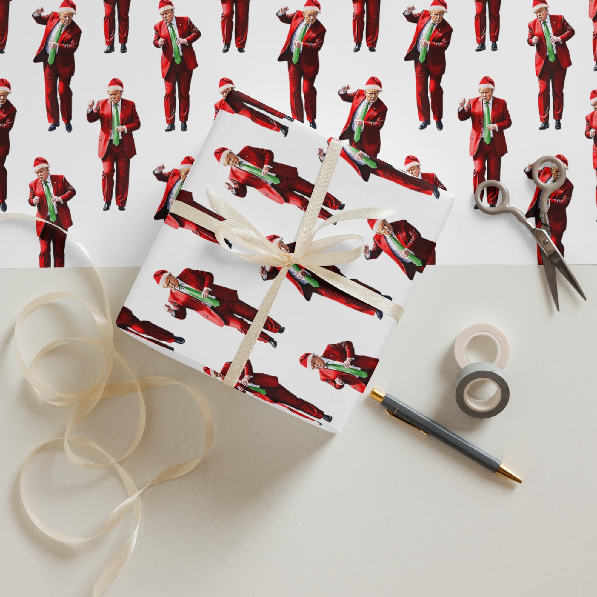 Dancing Trump Wrapping Paper v3 maga trump