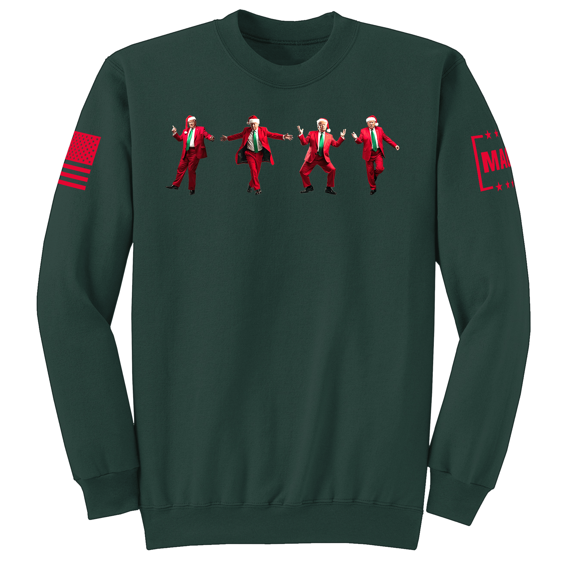 Dark Green / S Dancing Trump Sweatshirt V1 maga trump