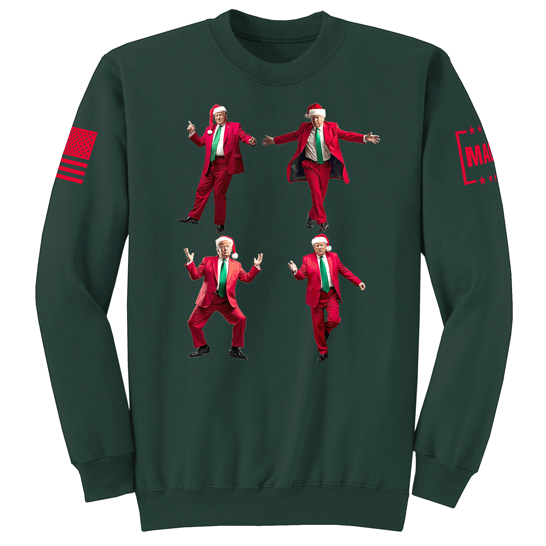 Dark Green / S Dancing Trump Sweatshirt V2 maga trump
