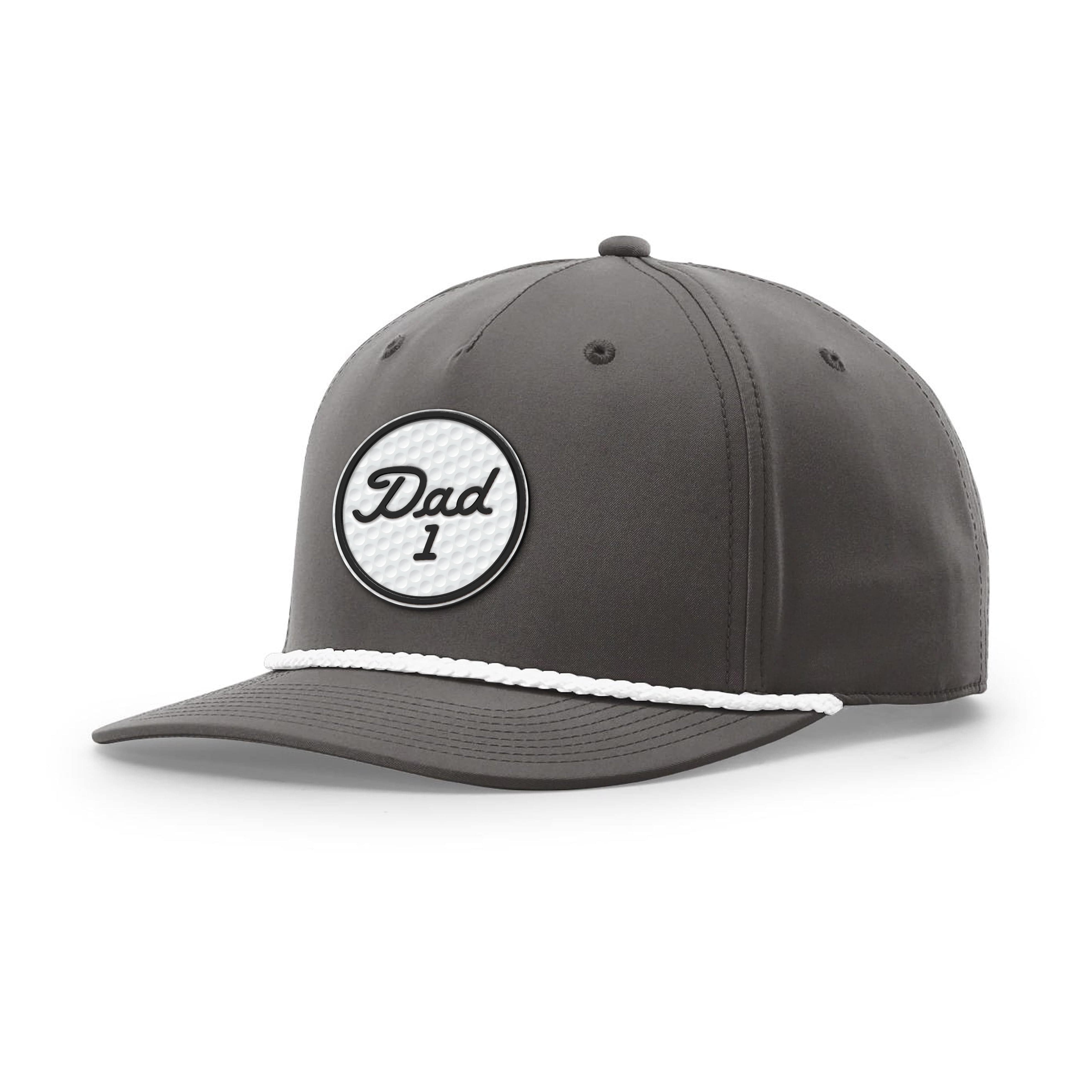 Five Panel Classic Rope / Dark Gray/White / OS #1 Dad Golf Ball Circle Patch Rope Hat maga trump