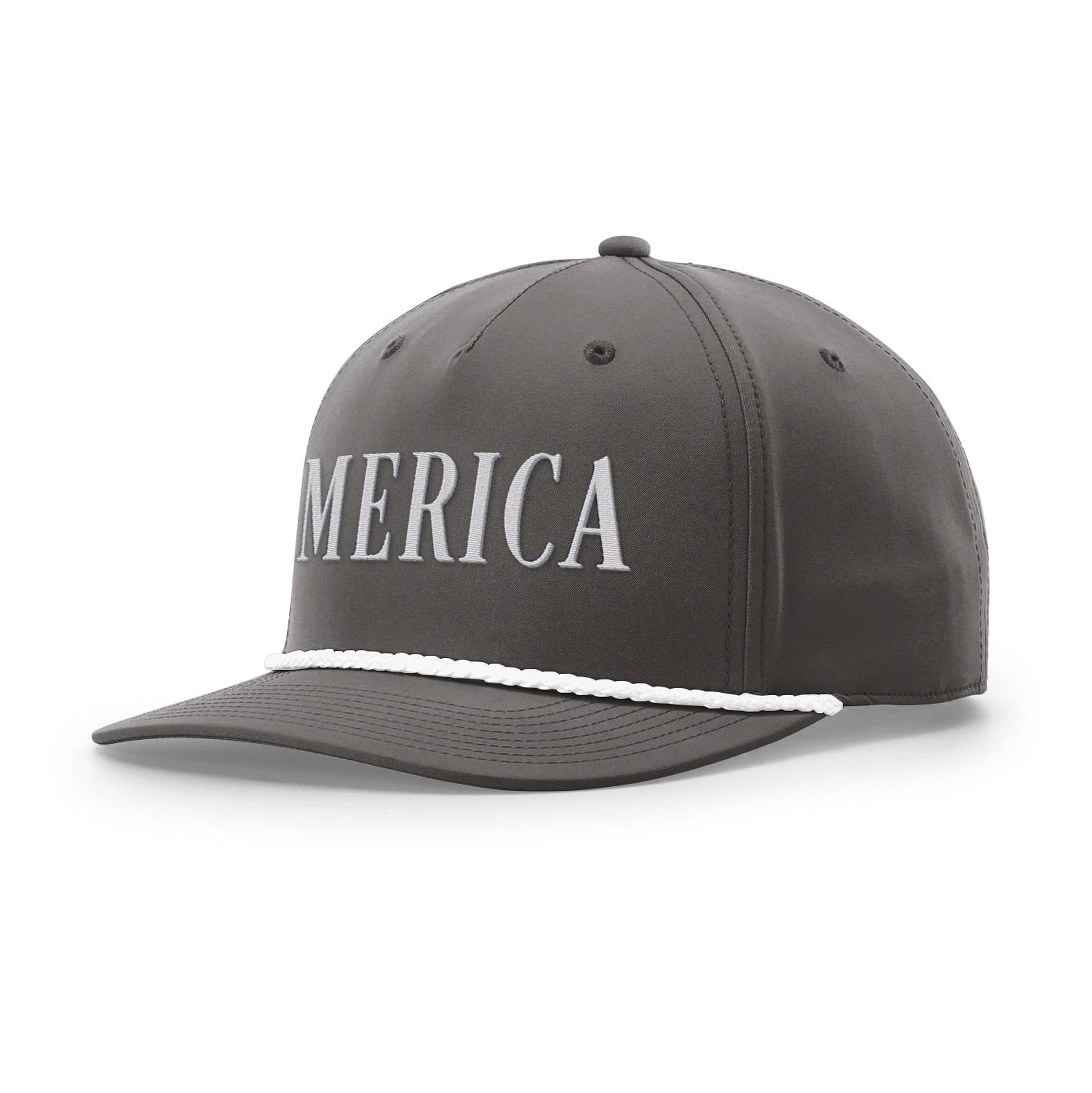 Five Panel Classic Rope / Dark Gray/White / OS MERICA Rope Hat maga trump
