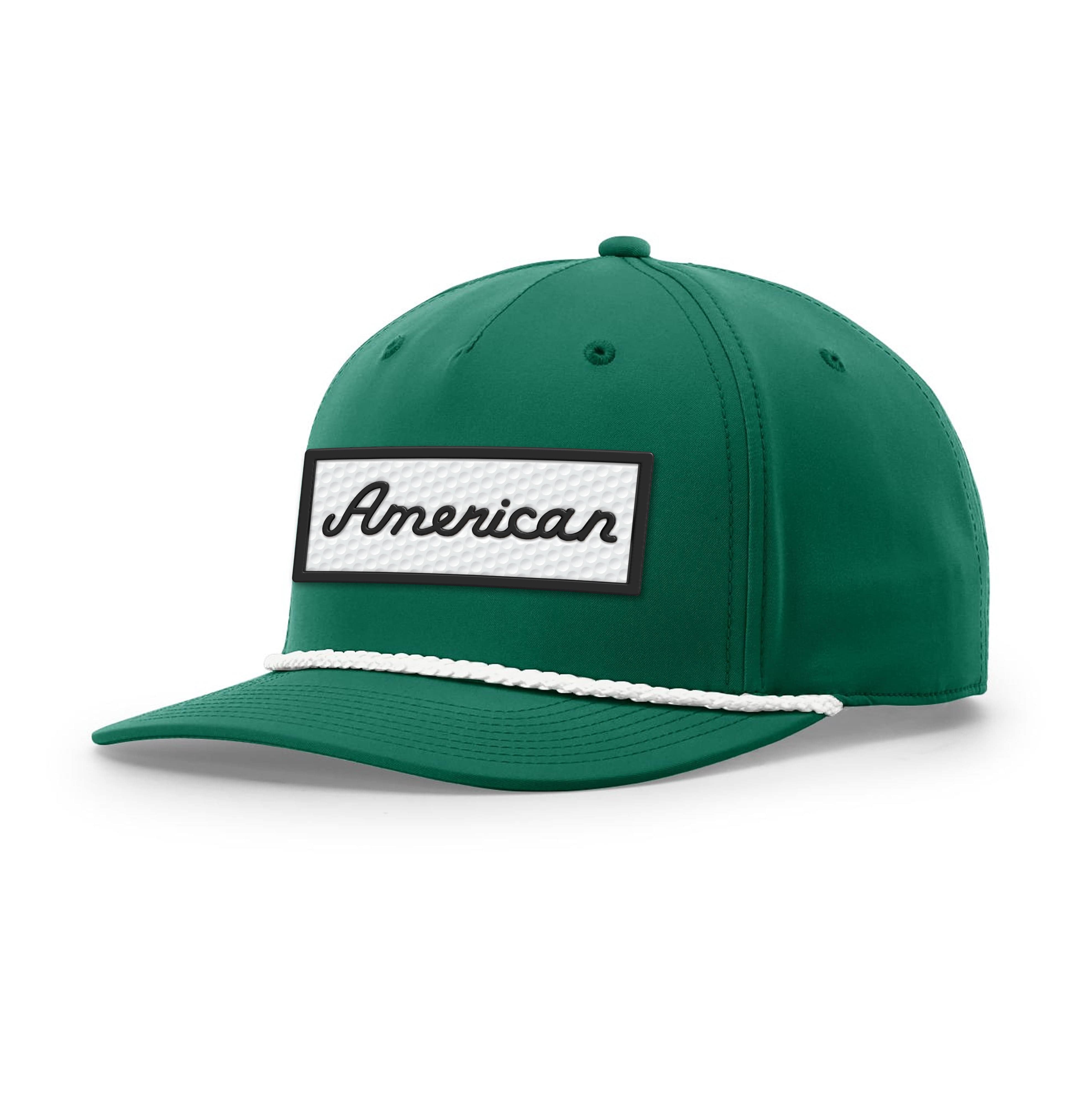 Five Panel Classic Rope / Green/White / OS American Golf Ball Patch Rope Hat maga trump