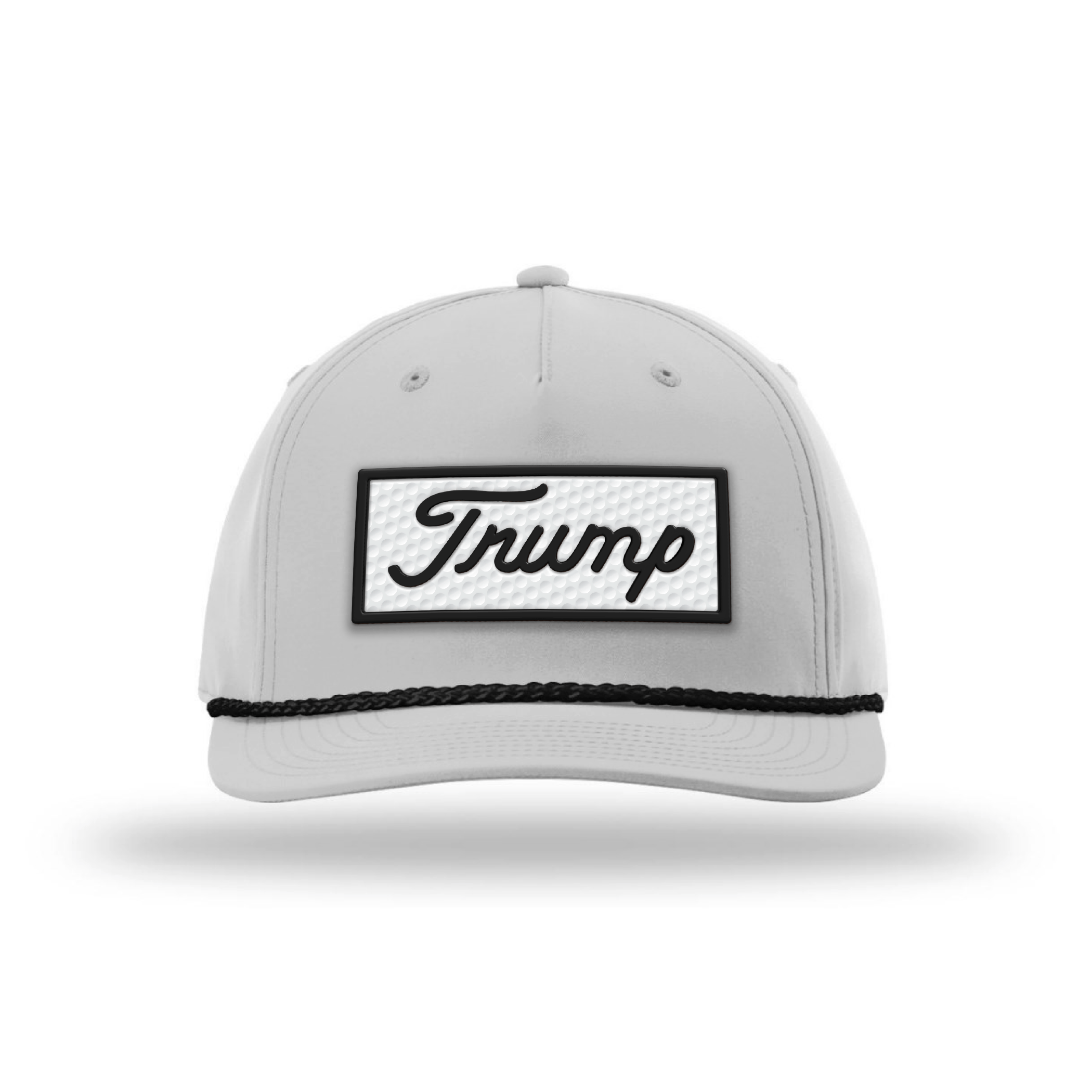 Five Panel Classic Rope / Heather Gray/Black Trump Golf Ball Patch Rope Hat maga trump