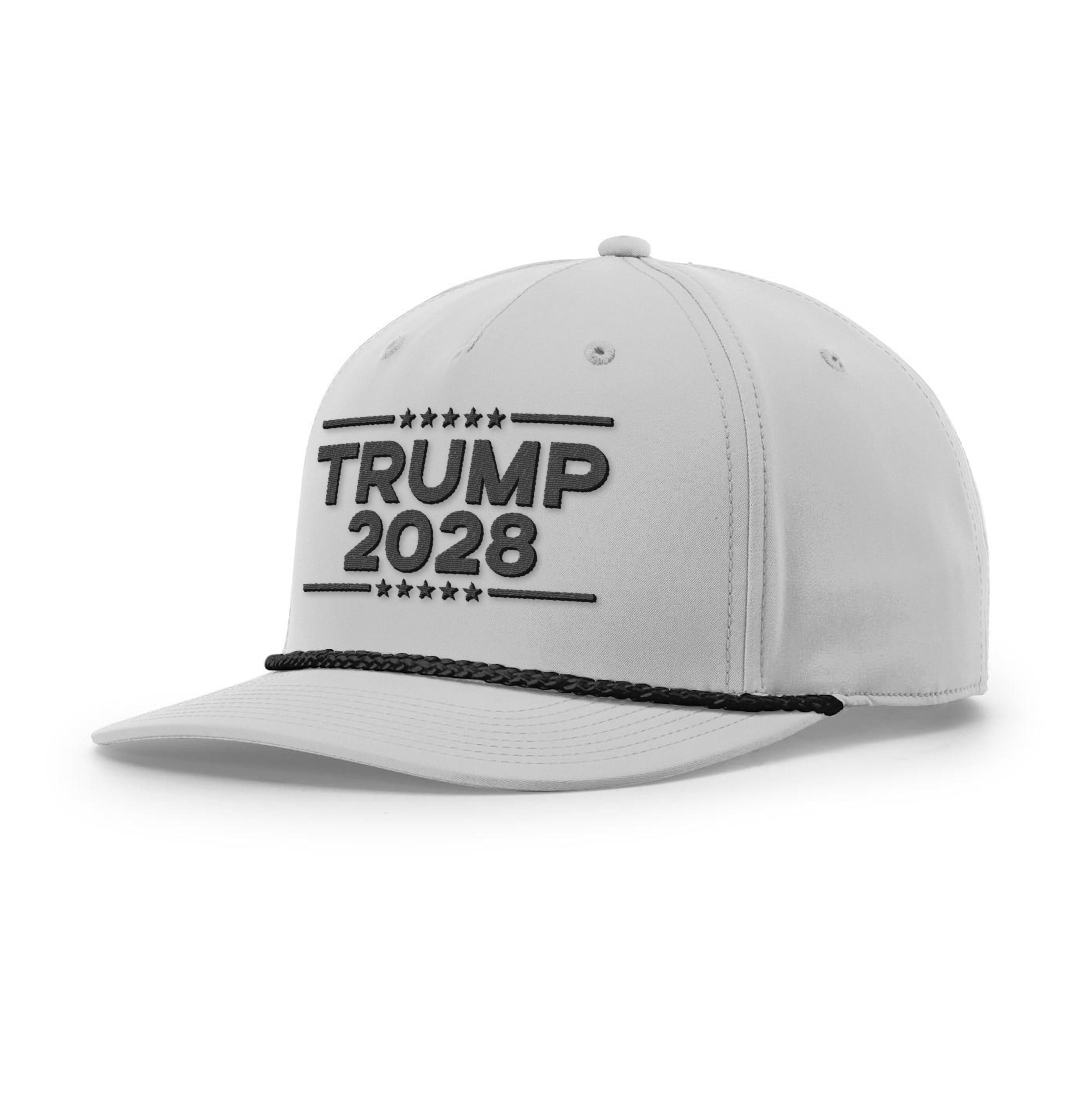 Five Panel Classic Rope / Light Gray/Black / OS Trump 2028 Rope Hat maga trump
