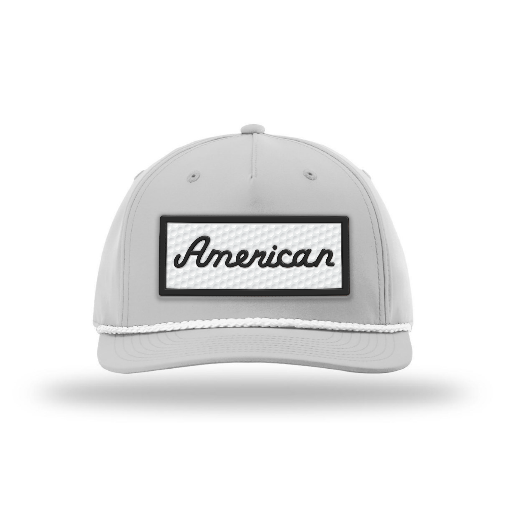 Five Panel Classic Rope / Light Gray/White / OS American Golf Ball Patch Rope Hat maga trump
