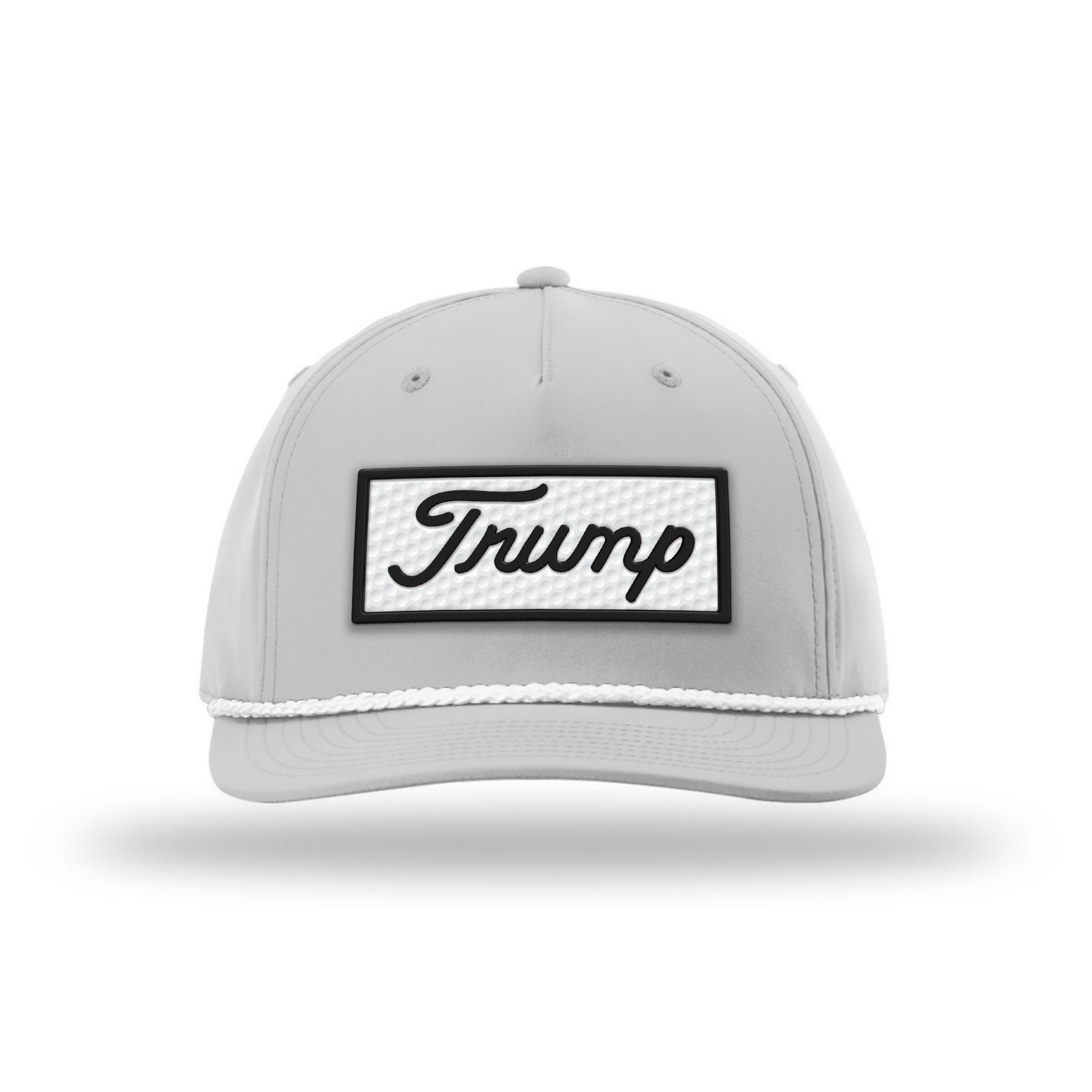 Five Panel Classic Rope / Light Gray/White Trump Golf Ball Patch Rope Hat maga trump