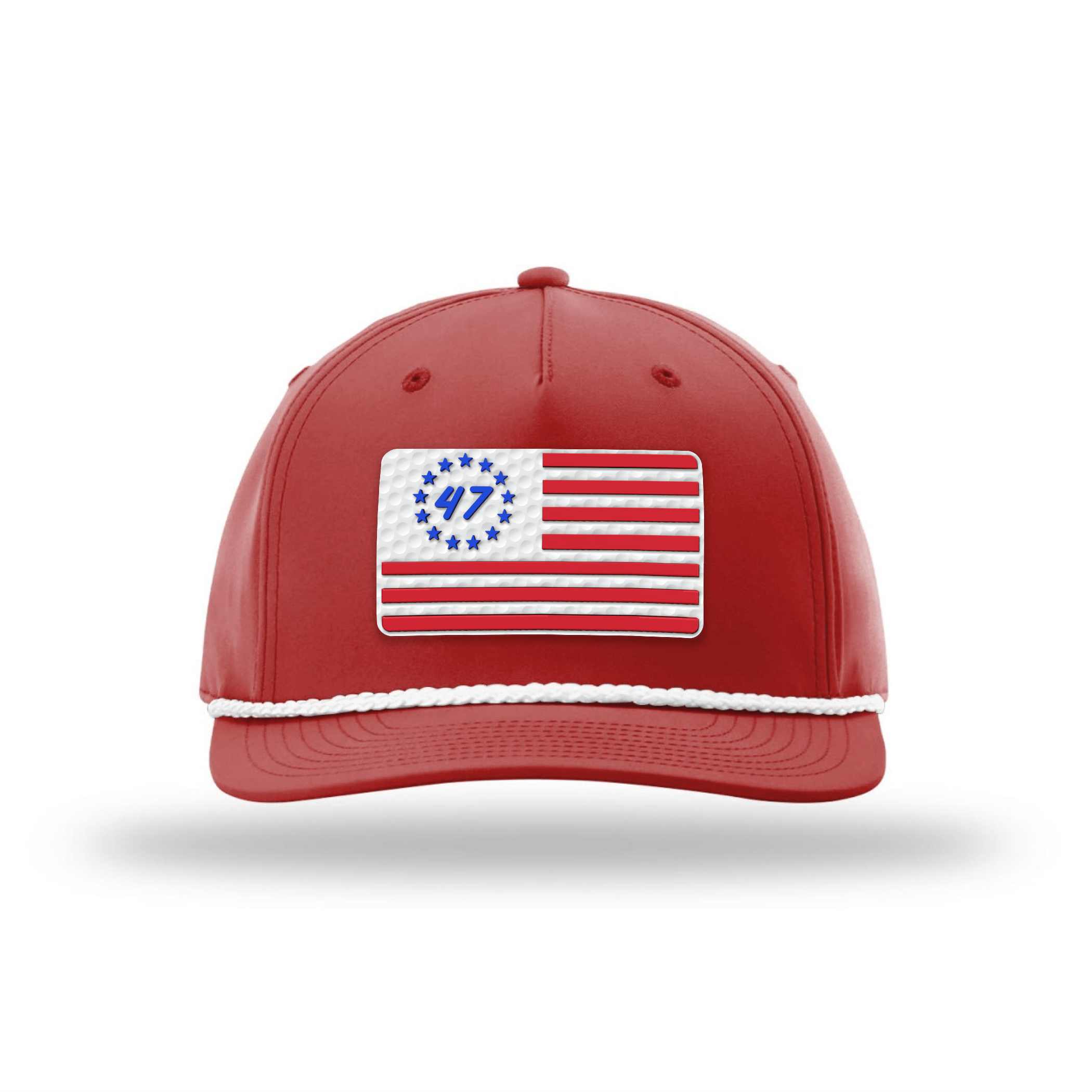 Five Panel Classic Rope / Red/White 47 Flag Patch Rope Hat maga trump