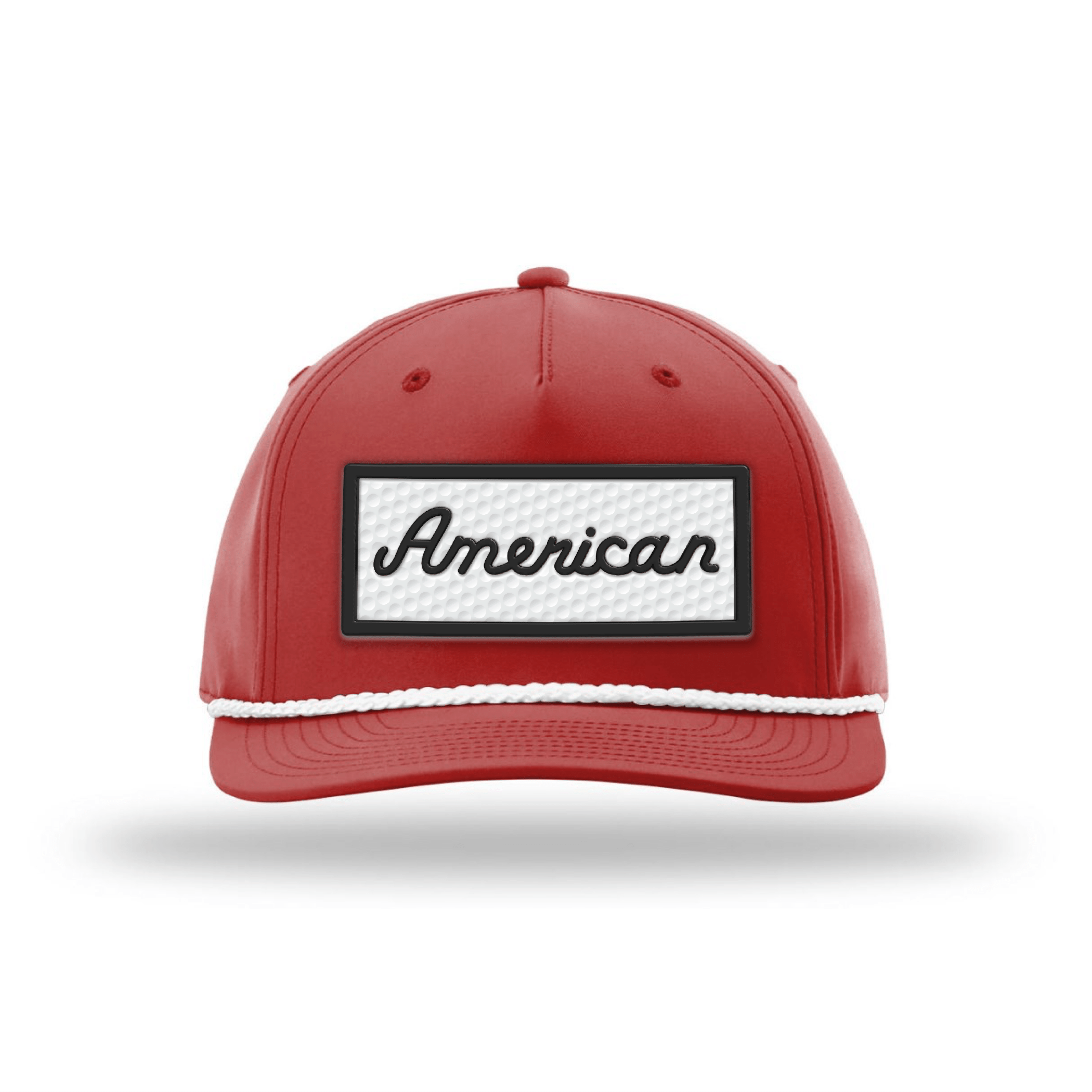 Five Panel Classic Rope / Red/White / OS American Golf Ball Patch Rope Hat maga trump