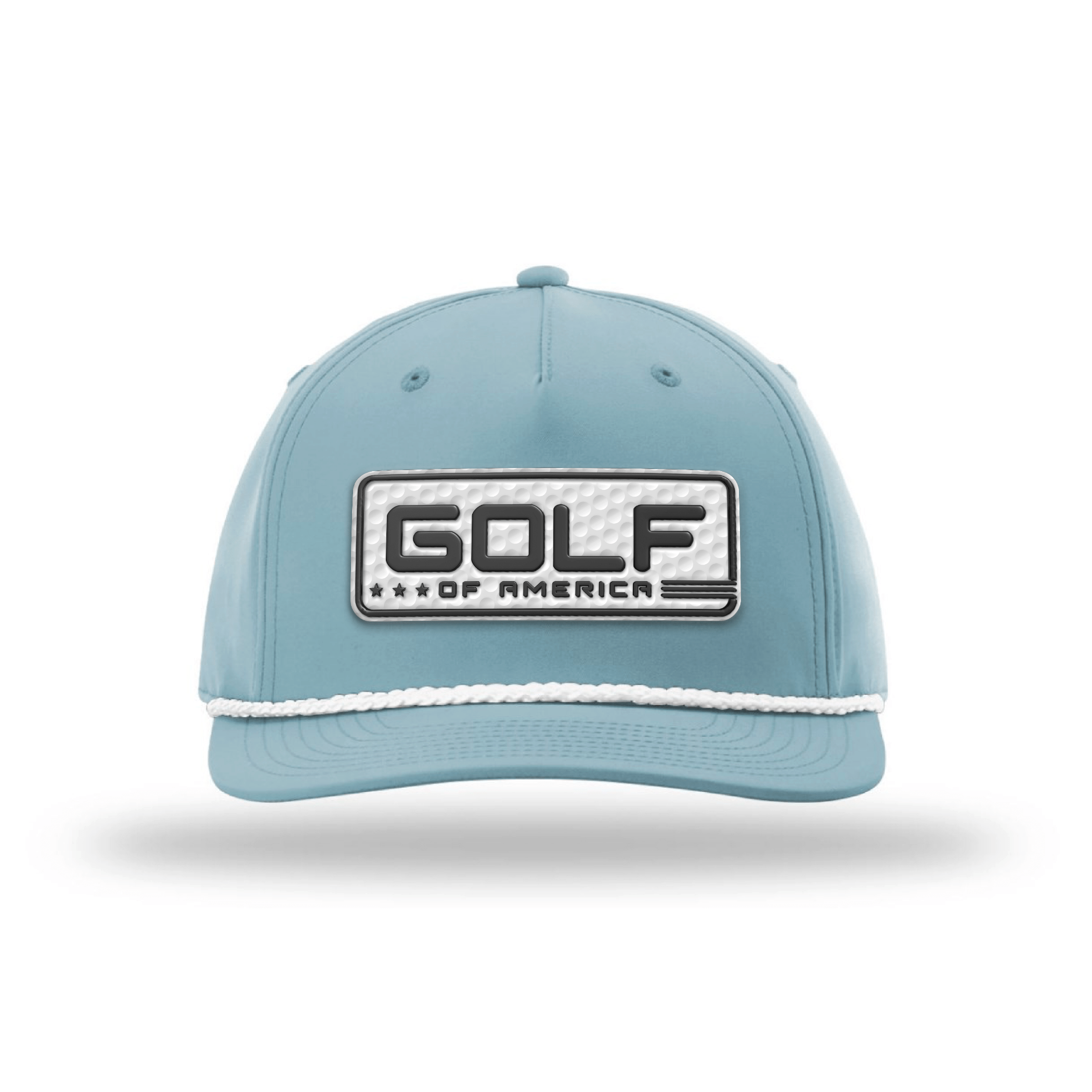 Five Panel Classic Rope / Smoke Blue/White Golf of America Golf Patch Rope Hat maga trump