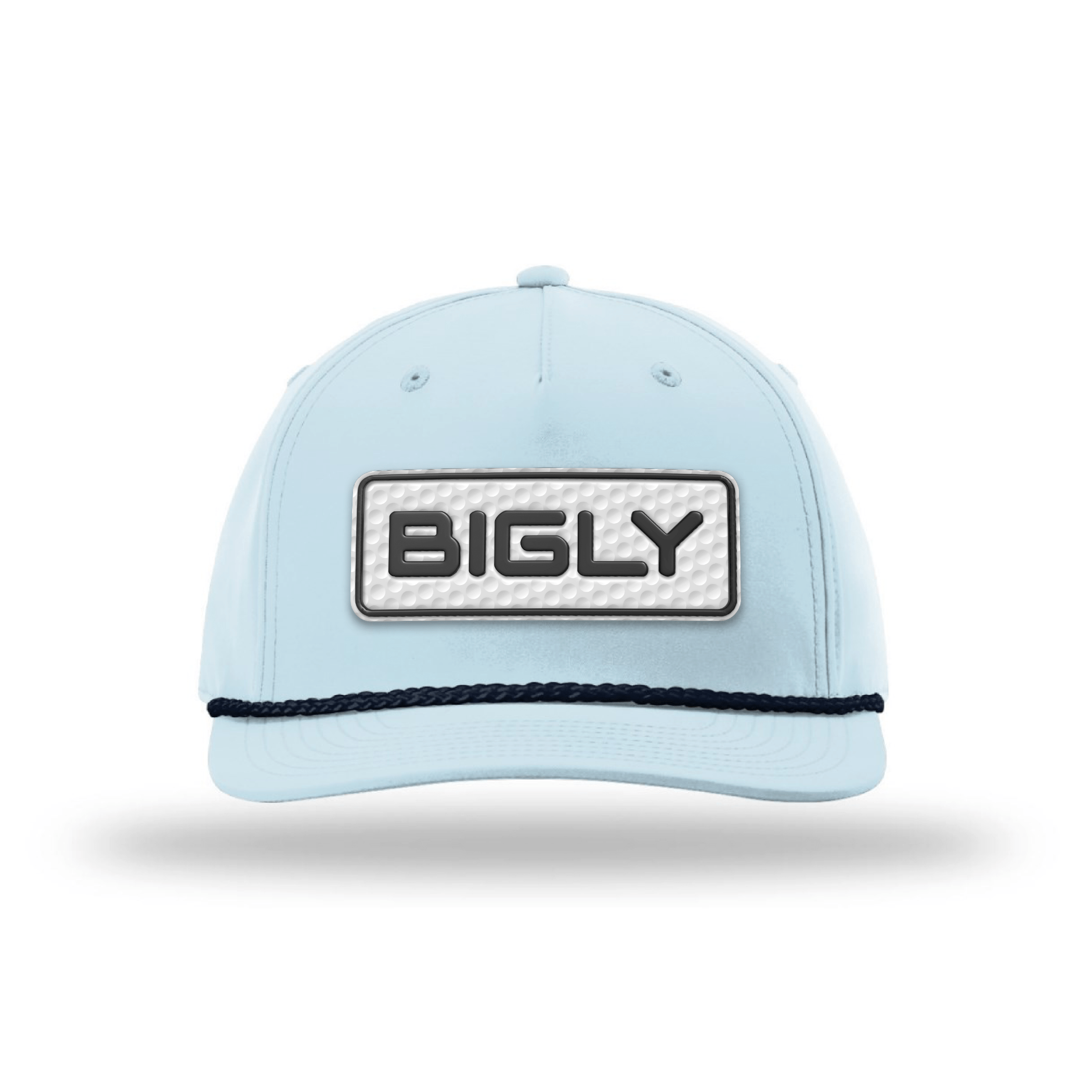 Five Panel Classic Rope / Soft Blue/Navy Bigly Golf Patch Rope Hat maga trump