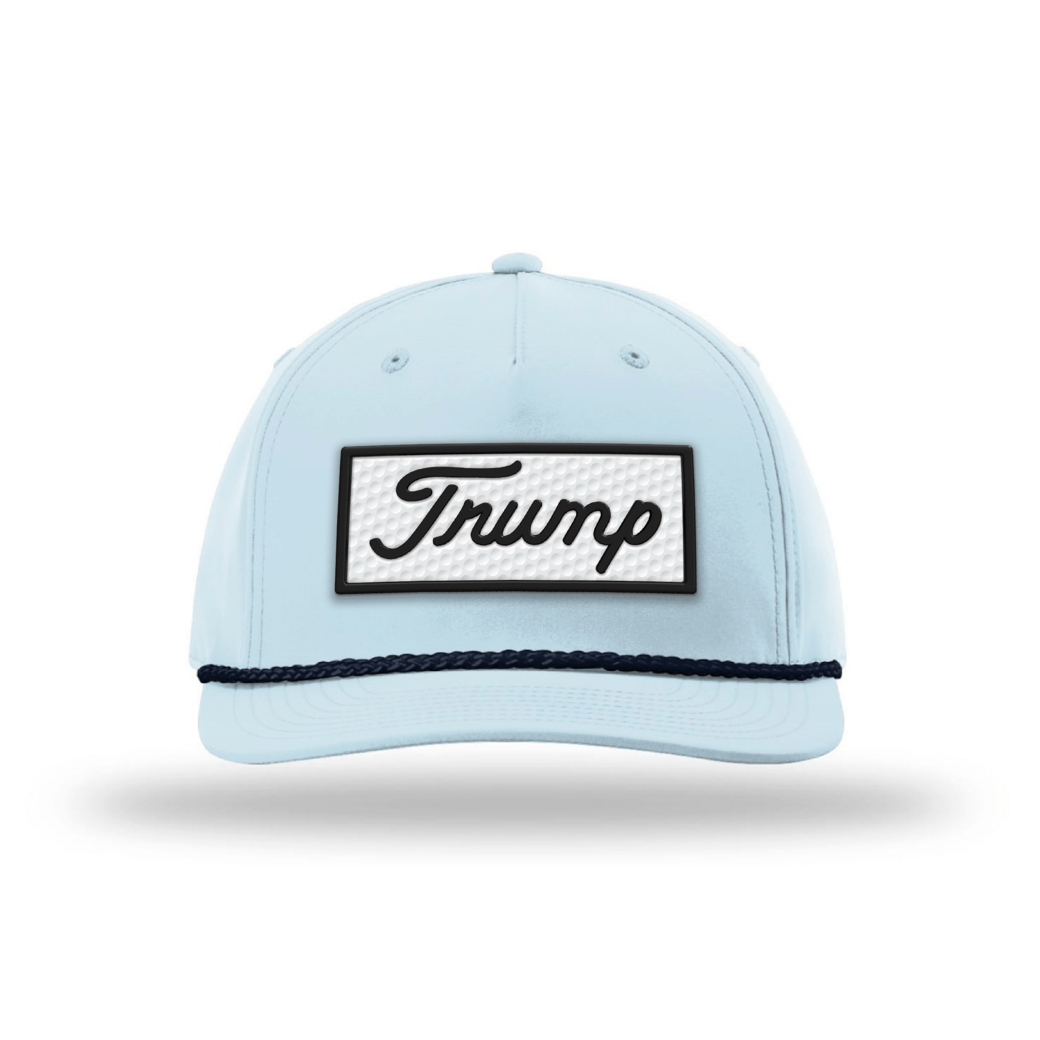 Five Panel Classic Rope / Soft Blue / Navy Trump Golf Ball Patch Rope Hat maga trump