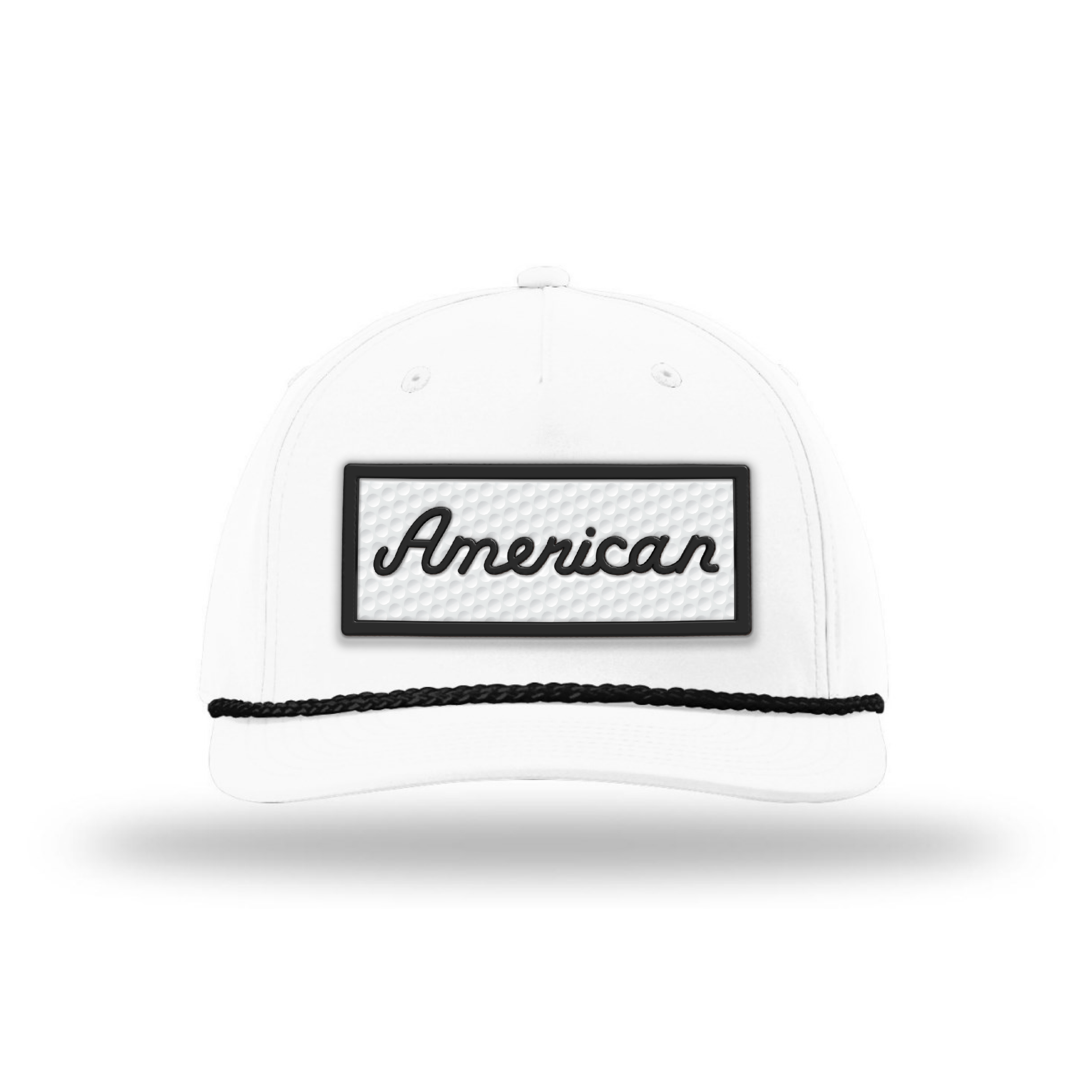 Five Panel Classic Rope / White/Black / OS American Golf Ball Patch Rope Hat maga trump